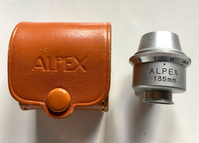Vintage accessory Viewfinder for 135mm lens by Alpex Japan