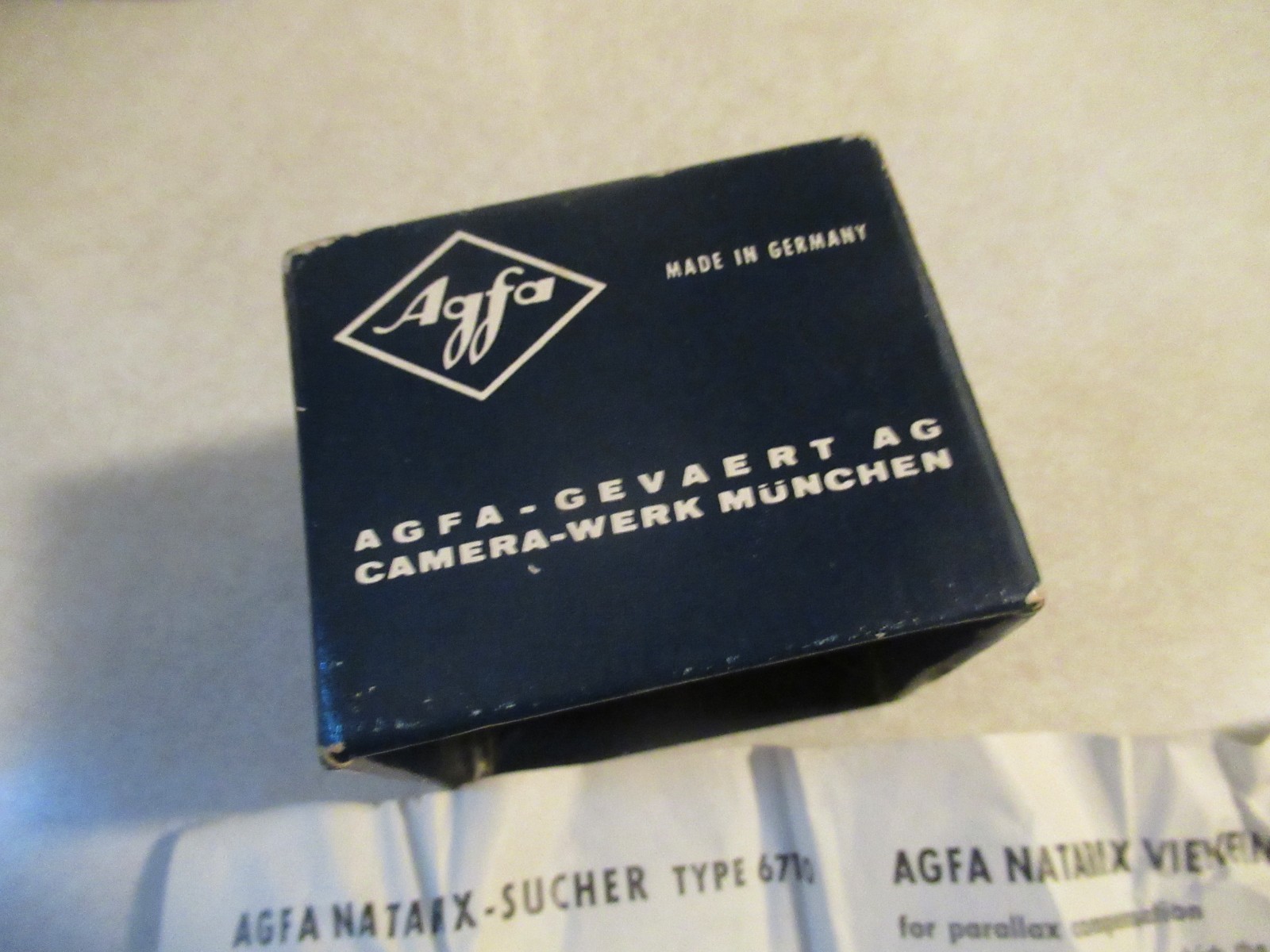 vintage AGFA Natarix Type 6710 viewfinder & Natarix lens 35.5mm w/original case