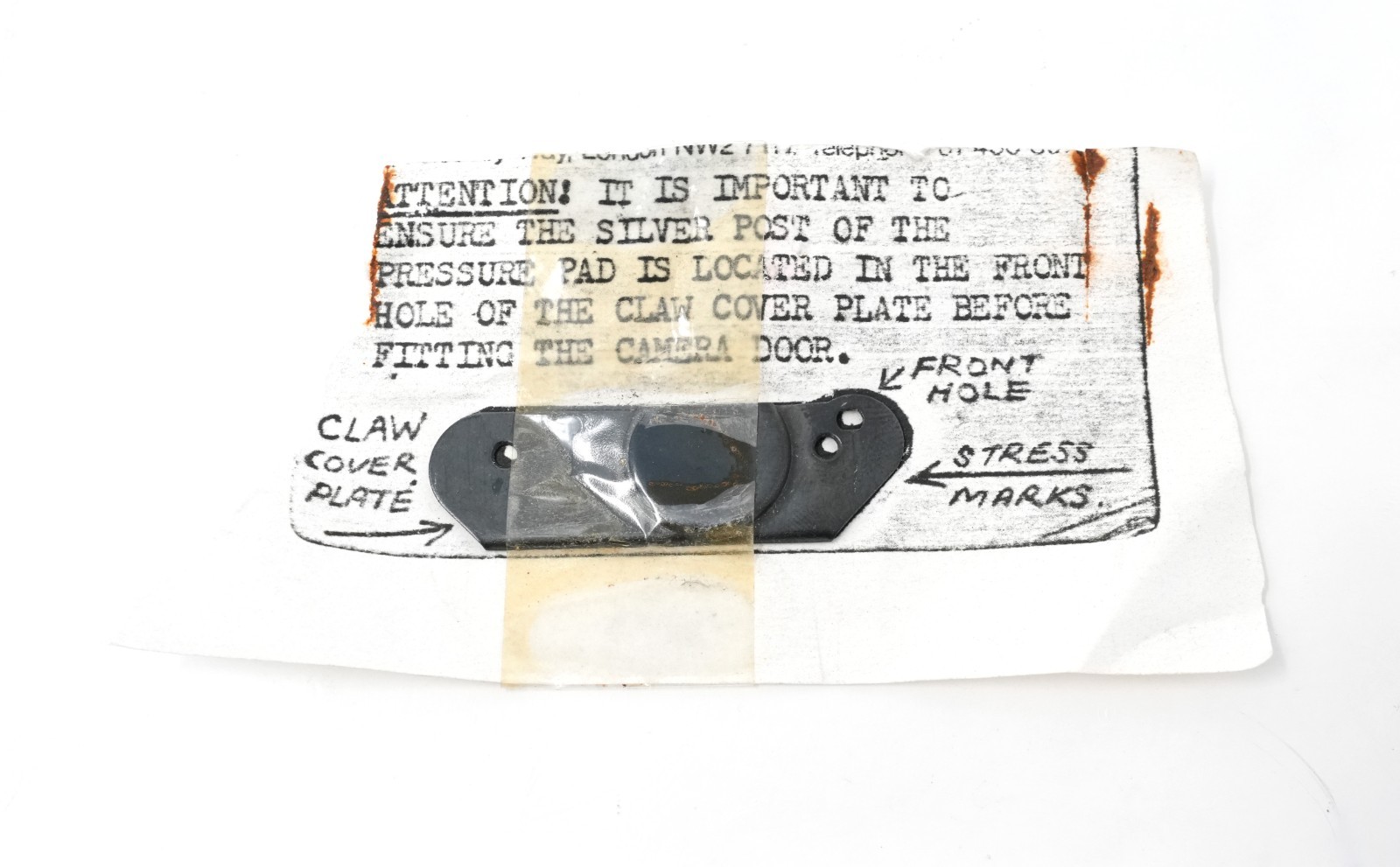 Bolex Claw Protection Cover Plate For Bolex H16 Reflex Cameras