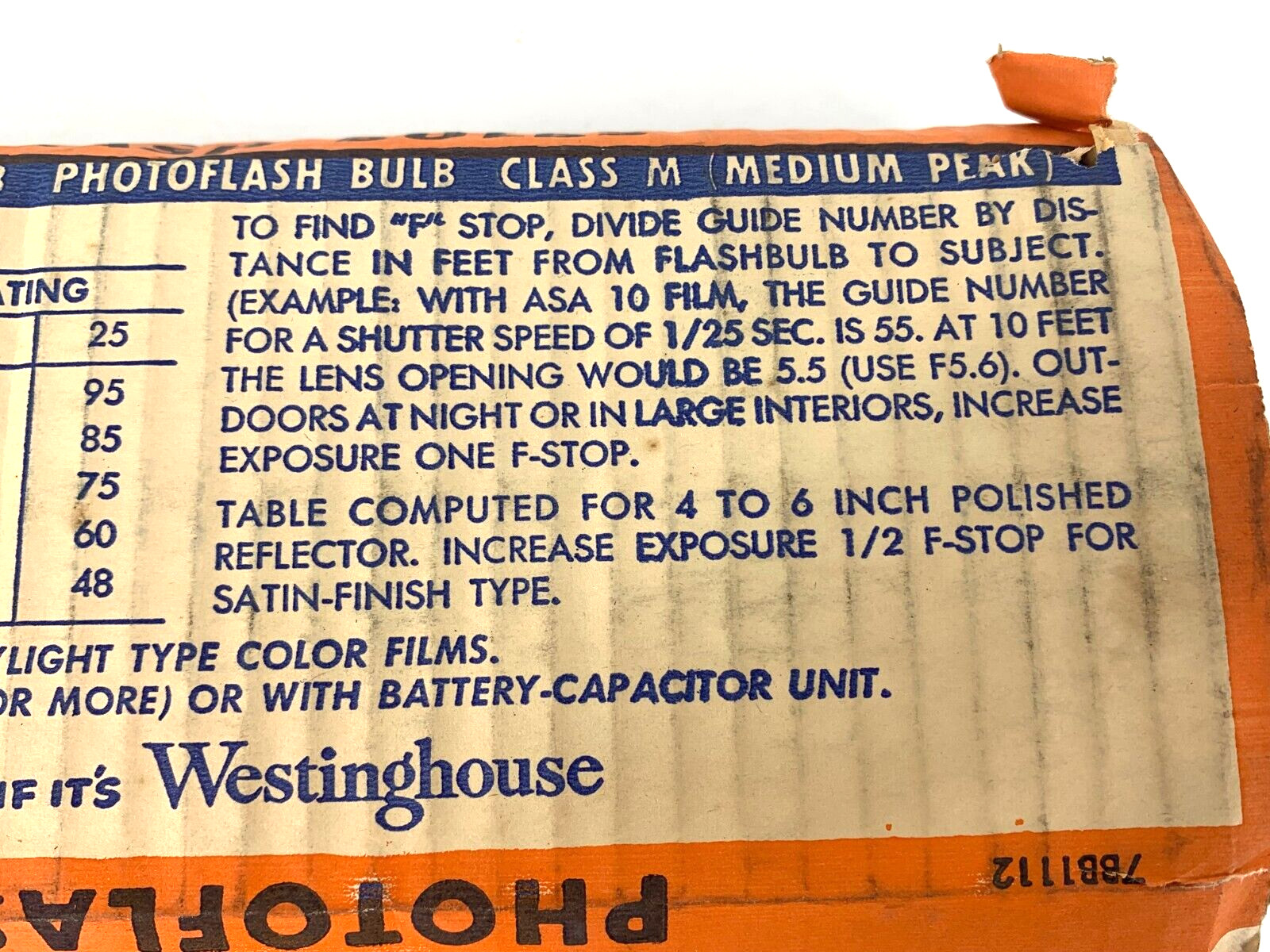 (12) Westinghouse No. 5B Photo Flash Bulbs