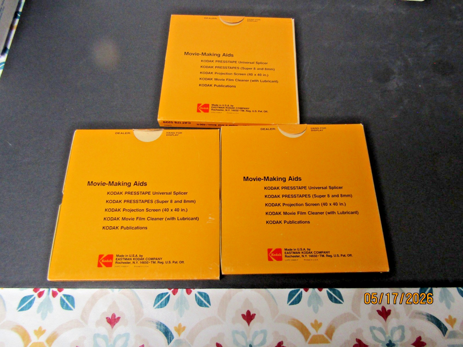 VTG KODAK 884 MOVIE REELS SUPER 8 & 8MM X 400′. SET OF 3 NEW CAT #1785299,