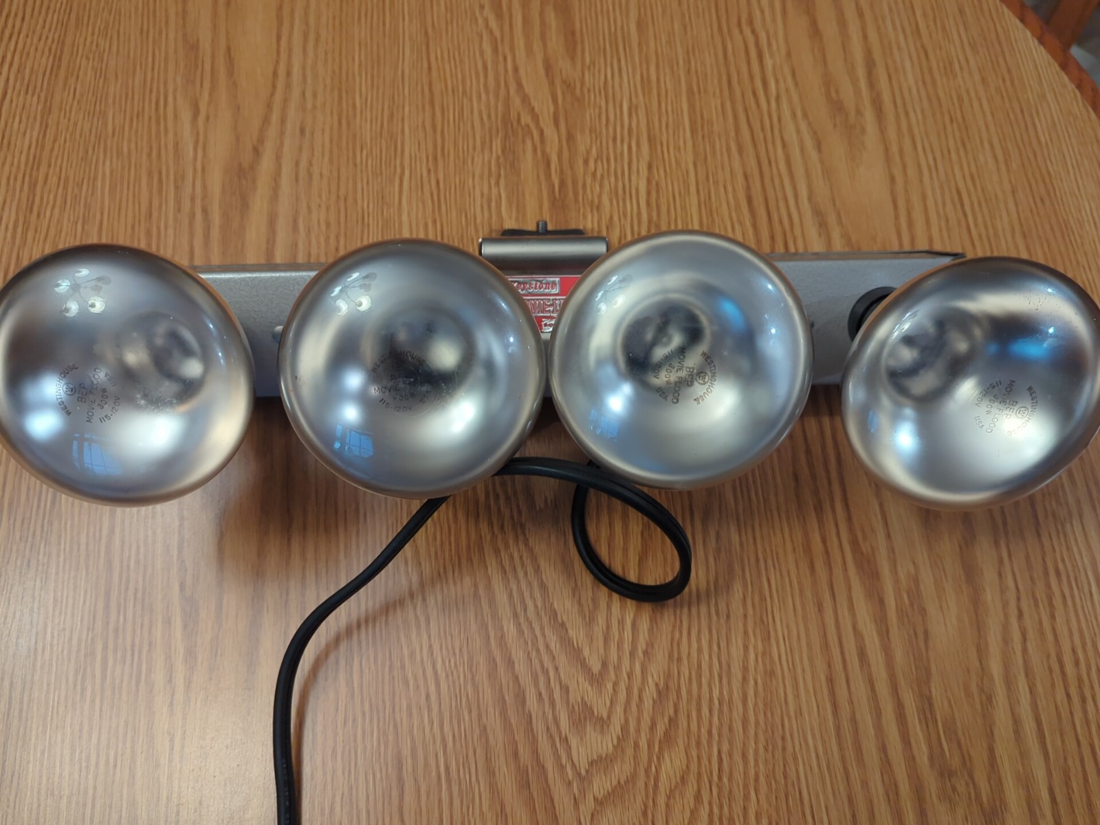 Vintage Keystone Movie-Lite Boston Working 4 Light Movie Film Lighting W/ Bulbs