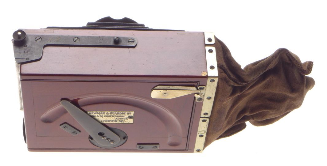 Newman & guardia nydia pocket camera wood body bellows no lens leather case