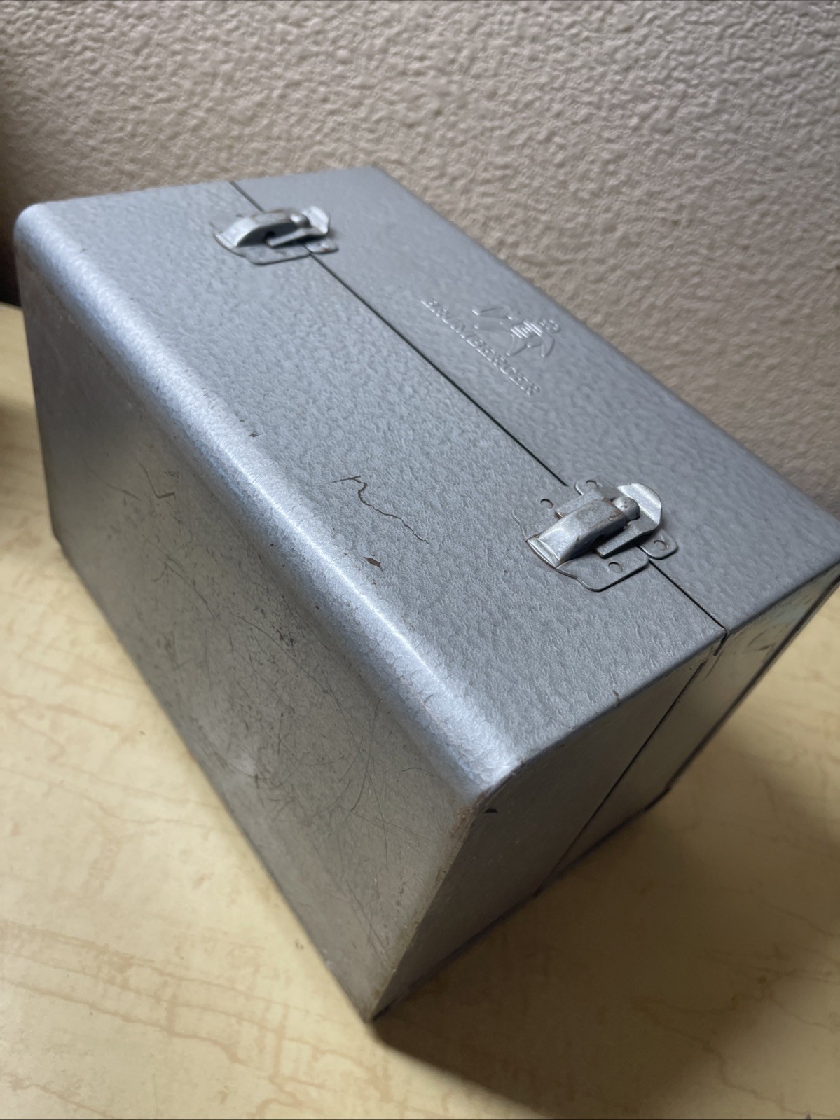 Brumberger Reel to Reel Latch Metal Storage Case + 1 Empty Case & Reel VINTAGE