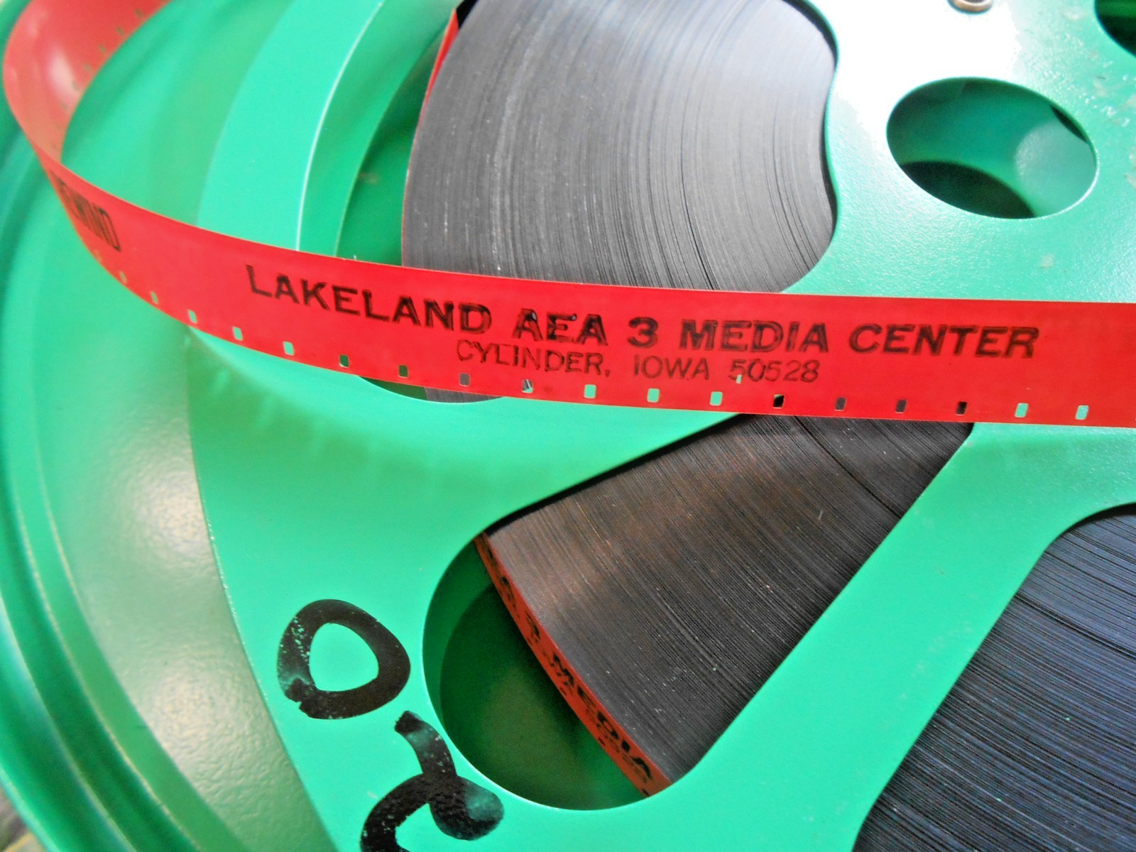 Film Reel Canister 12.5″ D with Movie Film (see Pictures for Detail) 16mm