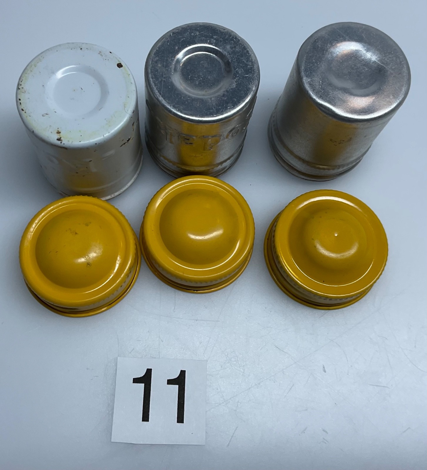 3 VTG Lot Kodak 35mm Film Roll Embossed Container Metal Tin Can Canister yellow