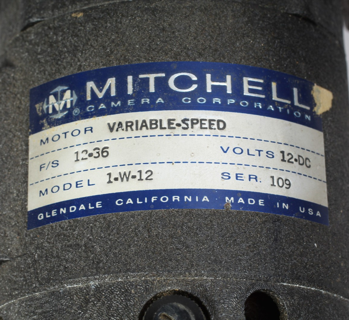 MITCHELL CAMERA VARIABLE SPEED MOTOR MODEL 1-W-12 FOR MOVIE CAMERA UNTESTED