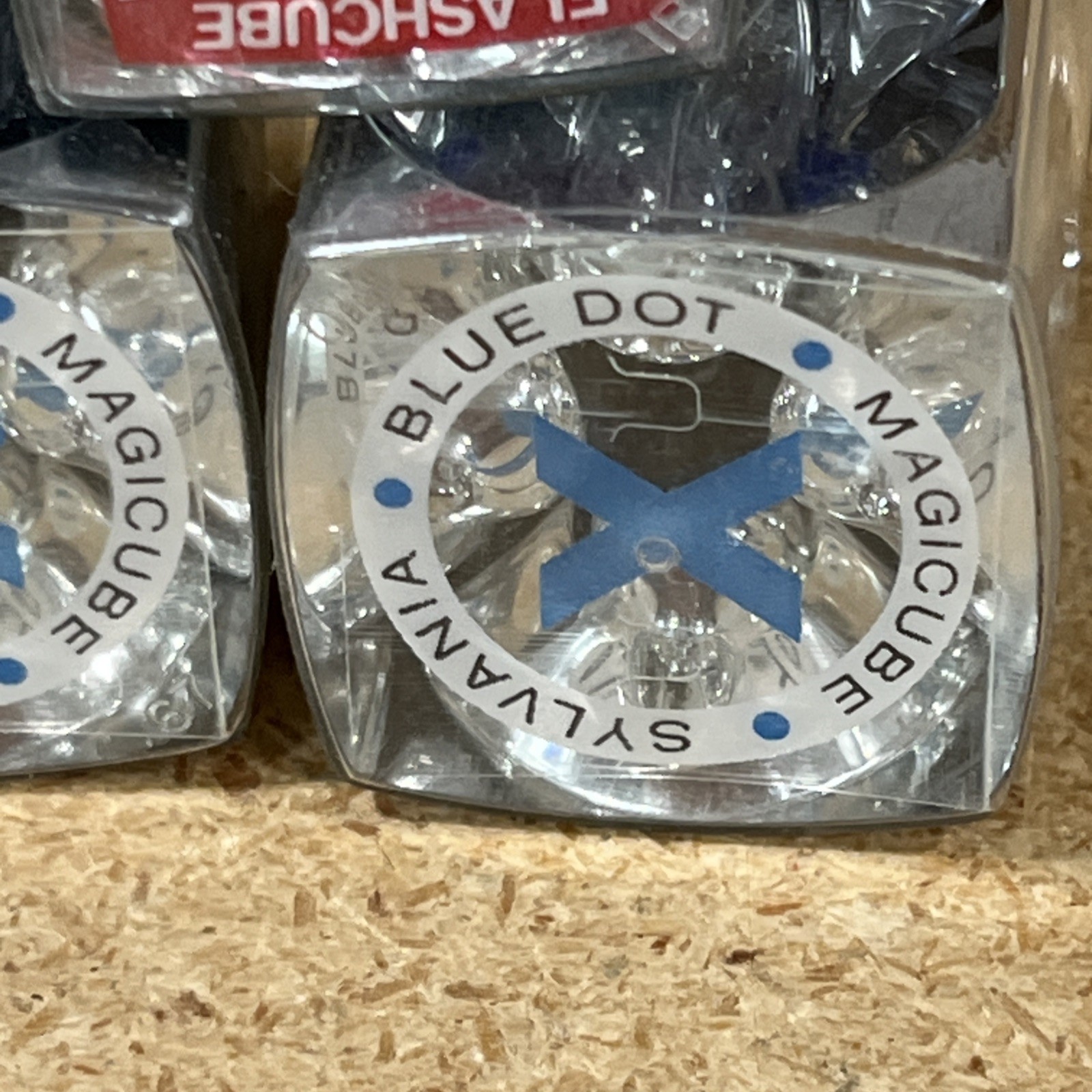 3 Sylvania Blue Dot FlashCubes & 2 Flashcubes
