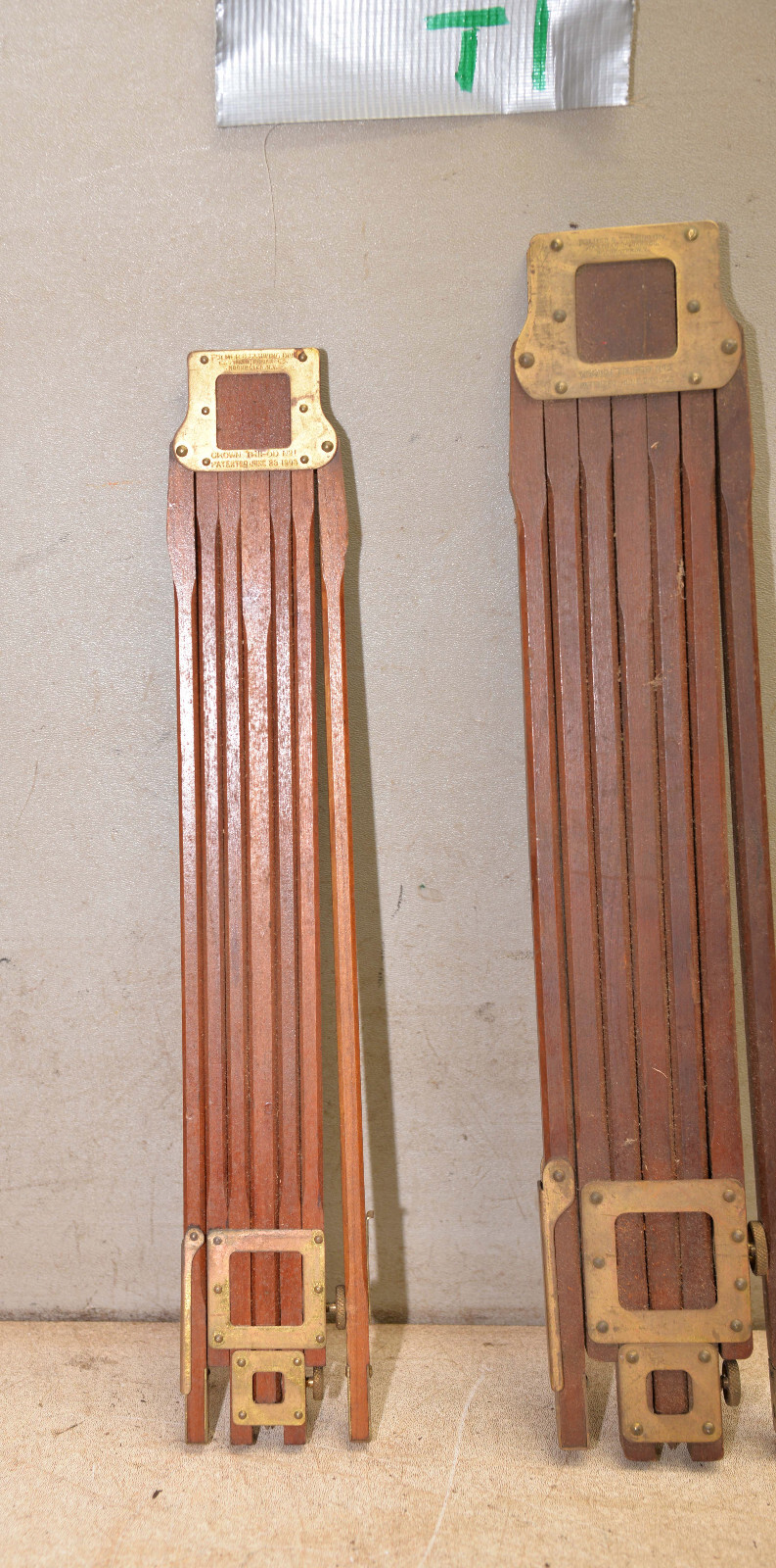 2 Eastman Kodak Folmer & Schwing crown tripod No 1 two legs salesman sample 1903