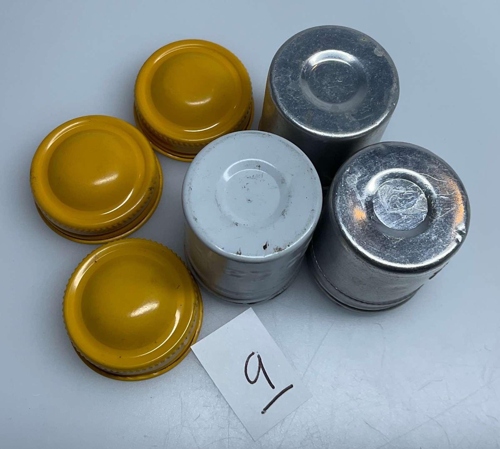 3 VTG Lot Kodak 35mm Film Roll Embossed Container Metal Tin Can Canister yellow