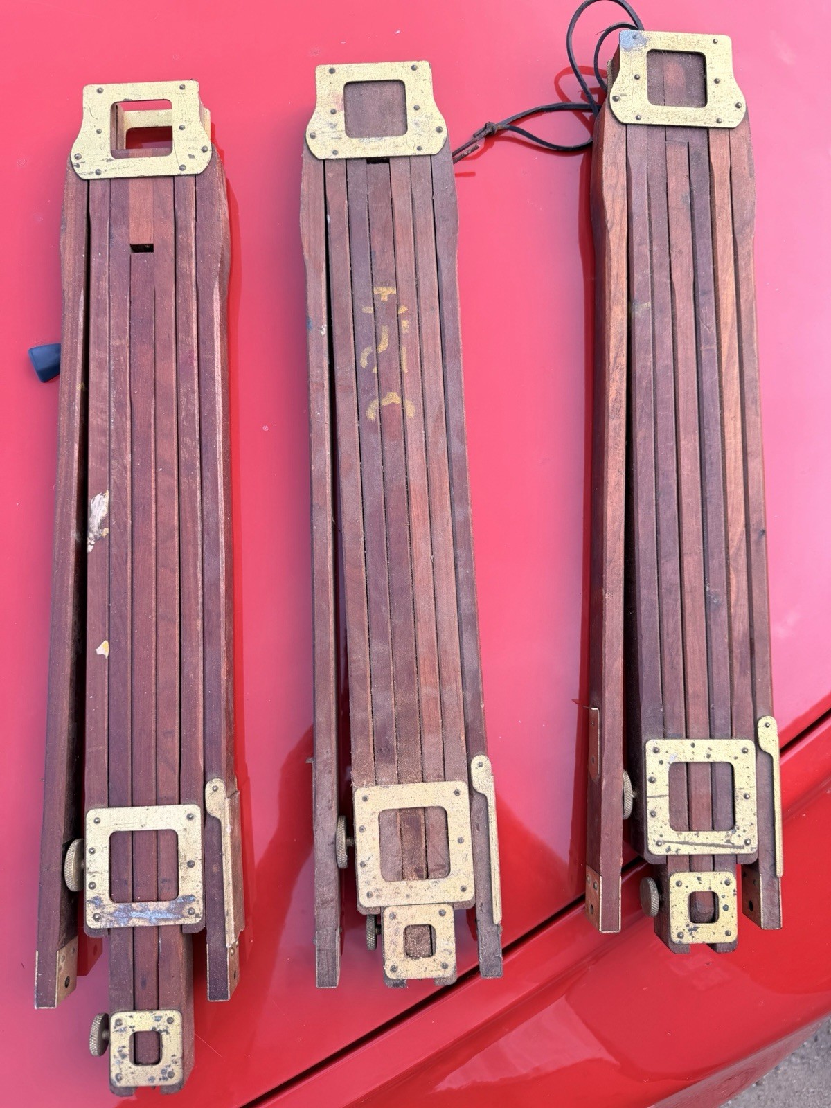 Folmer Graflex Tripods ANTIQUE 1903 Wood No2 Set Of 3 Crown Roch. NY Photography