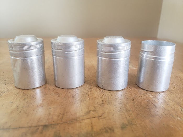 Vintage metal film canisters lot of 4 (set 1)