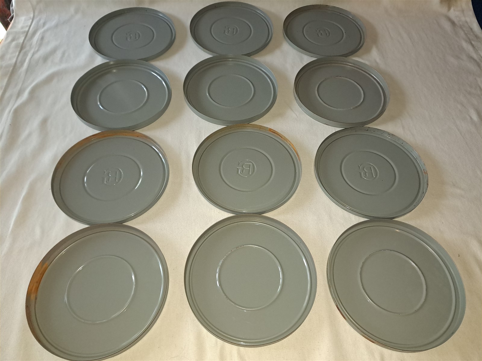 Lot of 6 Metal 7″ Movie Film Reel Canisters