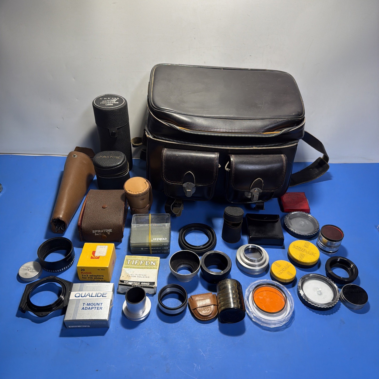 📷 Vintage Camera Accessories Lot Filters Adapters Cases Kodak Spiratone Japan