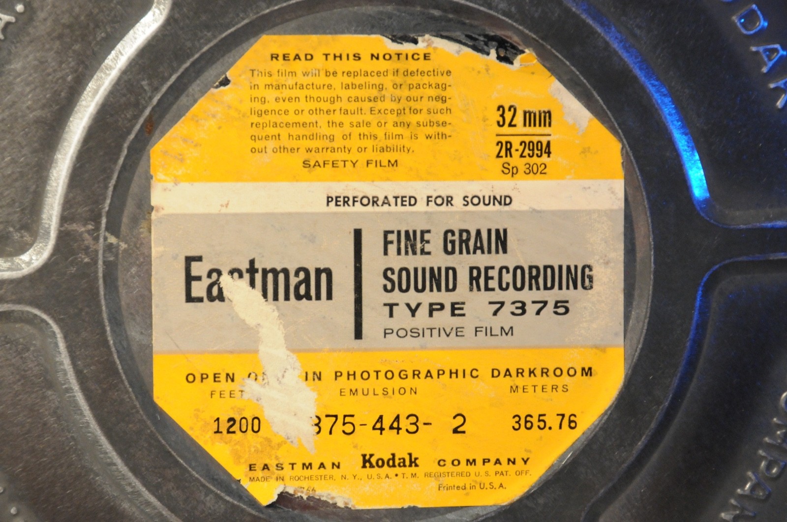 Vintage 32mm Film Reel Canister Eastman Kodak Sound media Metal Wall Decor 11”