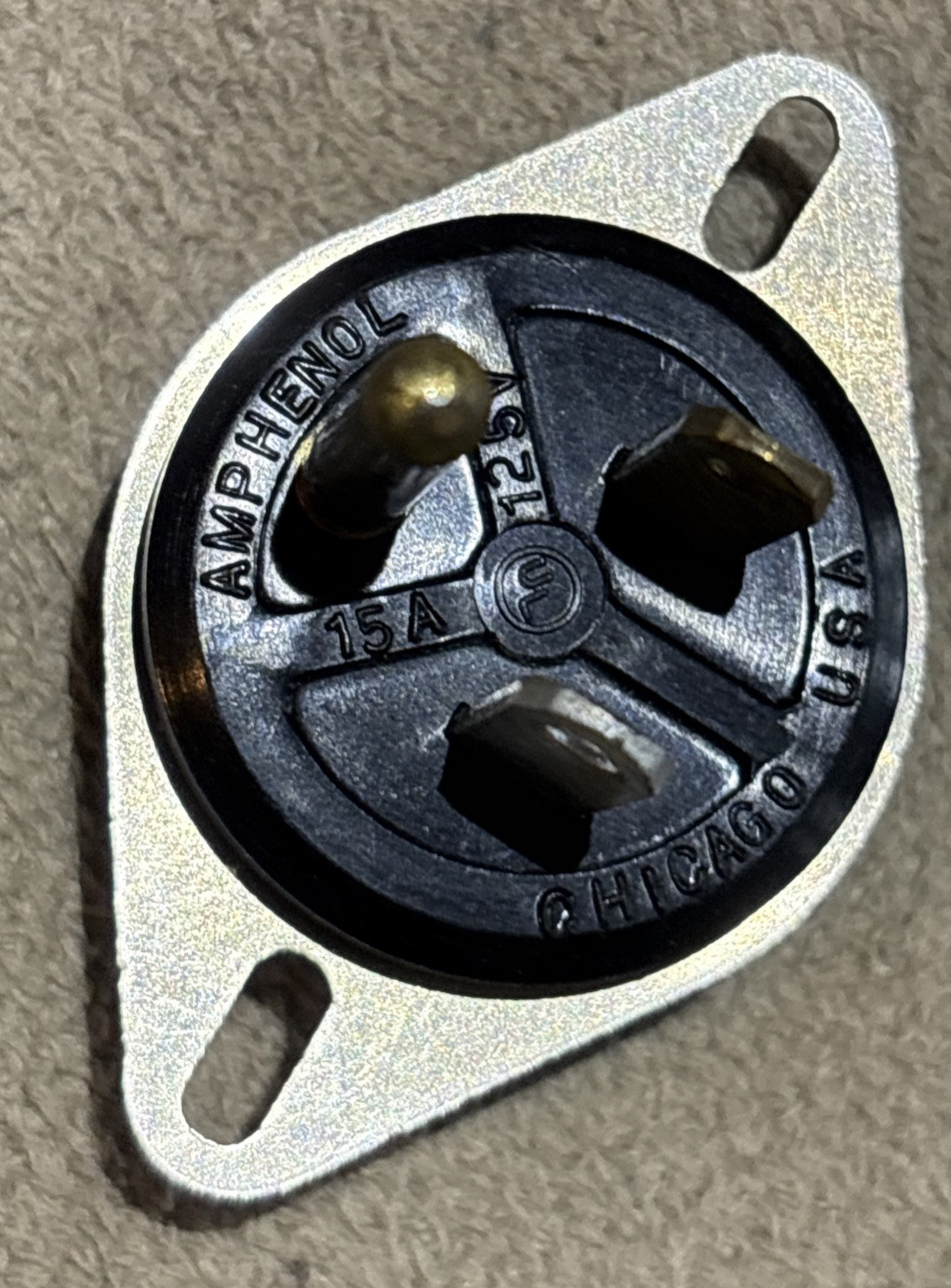Vintage Amphenol Projector , Reel to Reel , Stereo AC Plug Male Receptacle *NEW