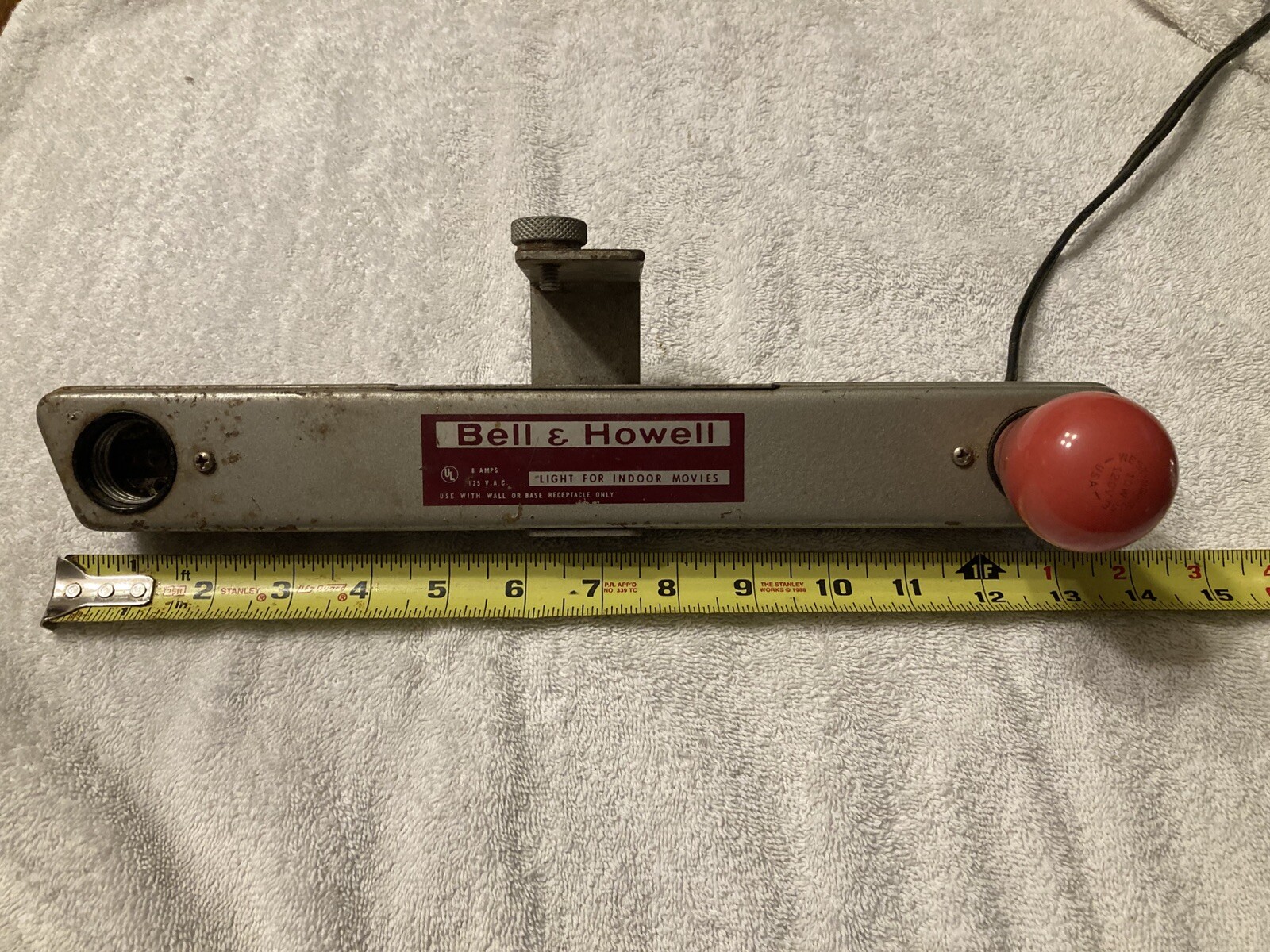 Vintage Bell & Howell Flood Light Bar Lamp, Light For Indoor Movies.