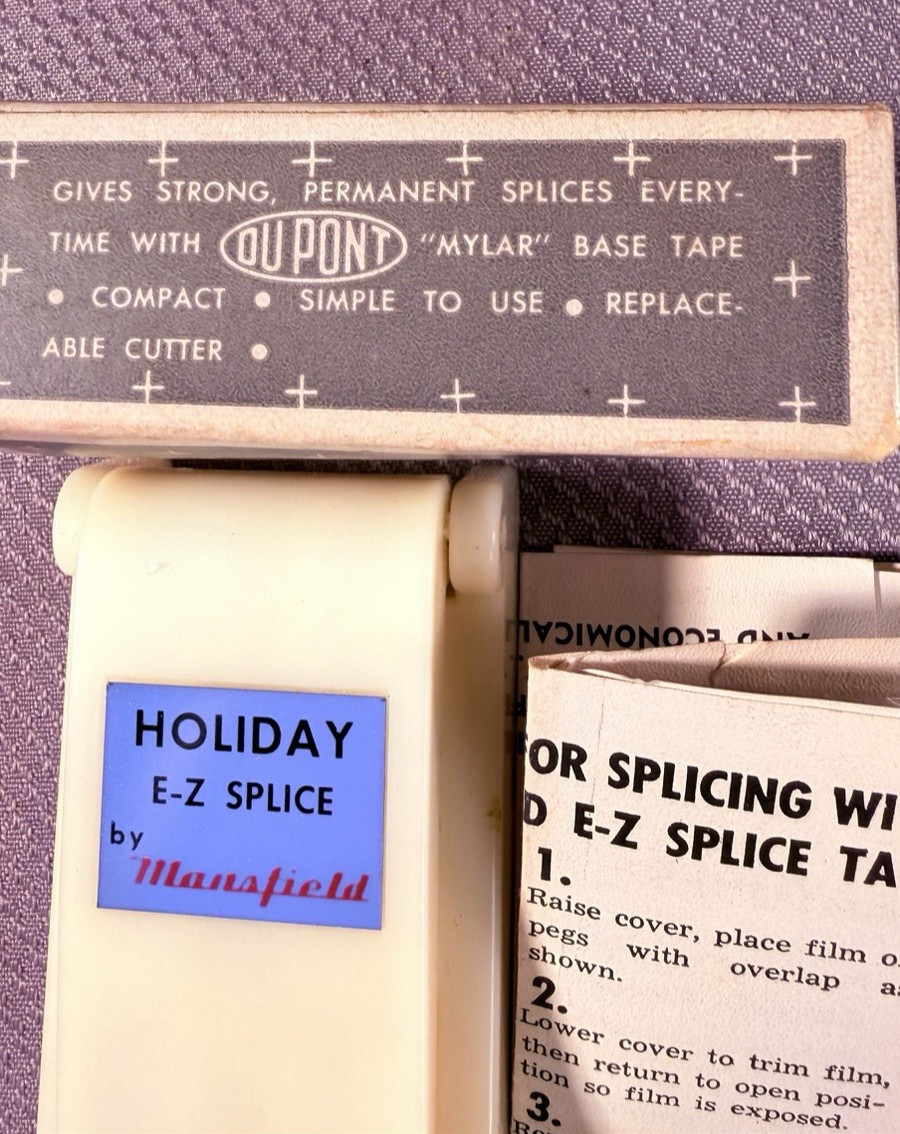 Mansfield Vintage NEW Old Stock/Instructions Holiday E-Z Splice Tape Cutter USA