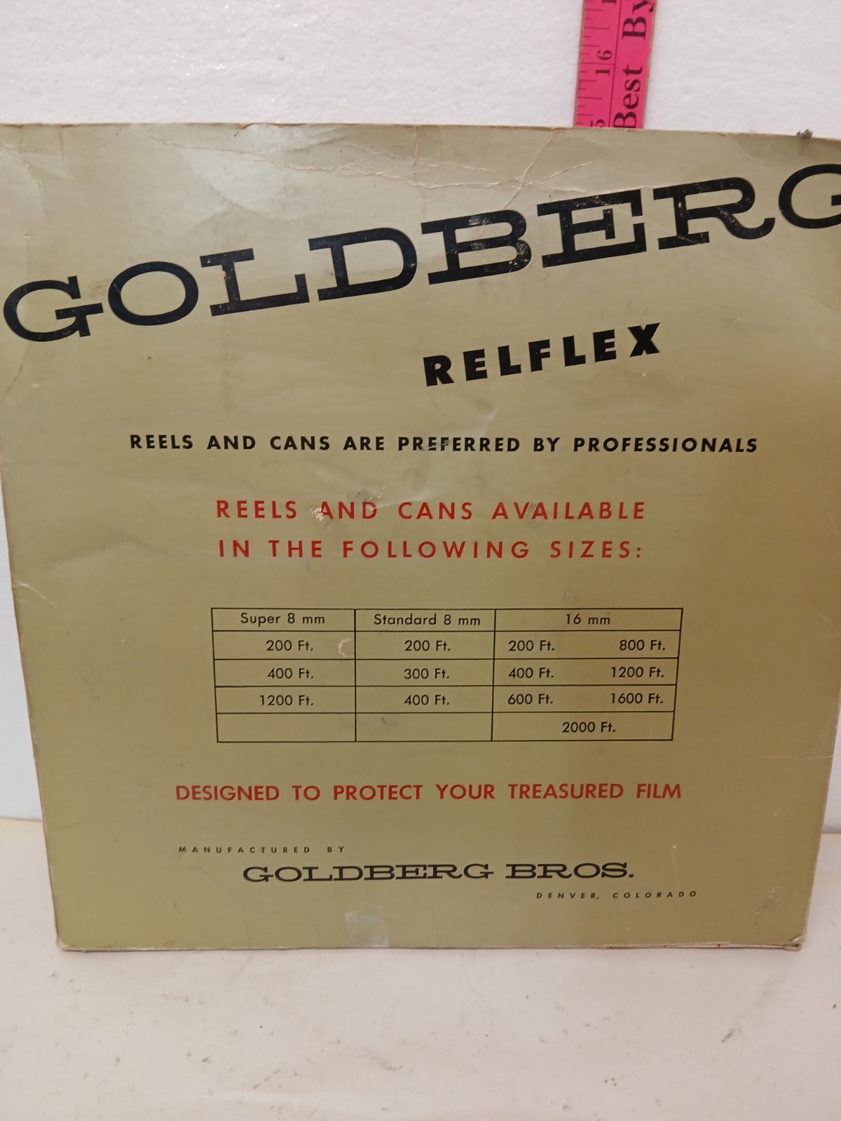 Vintage Goldberg Bros Relflex 16mm Film Reel 2000 Ft w/ Original Box