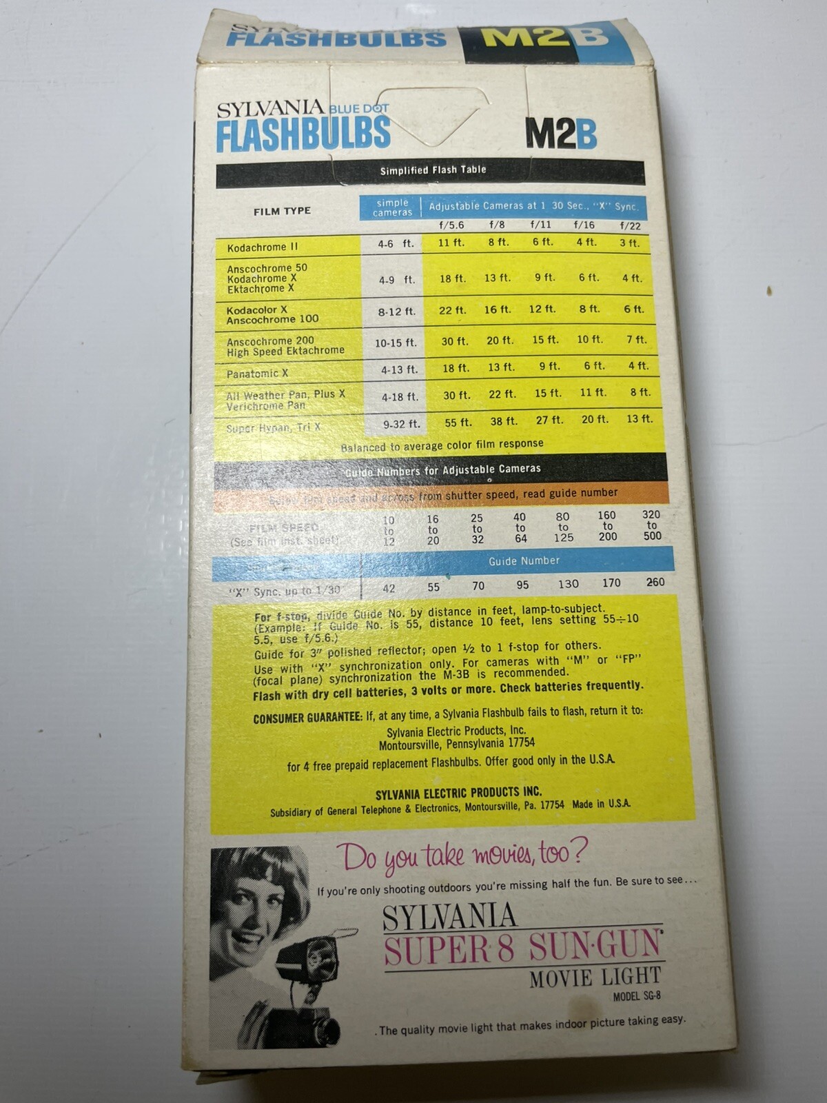 Partial Box of 8 Sylvania M2B Flashbulbs – Vintage New Flash Bulbs