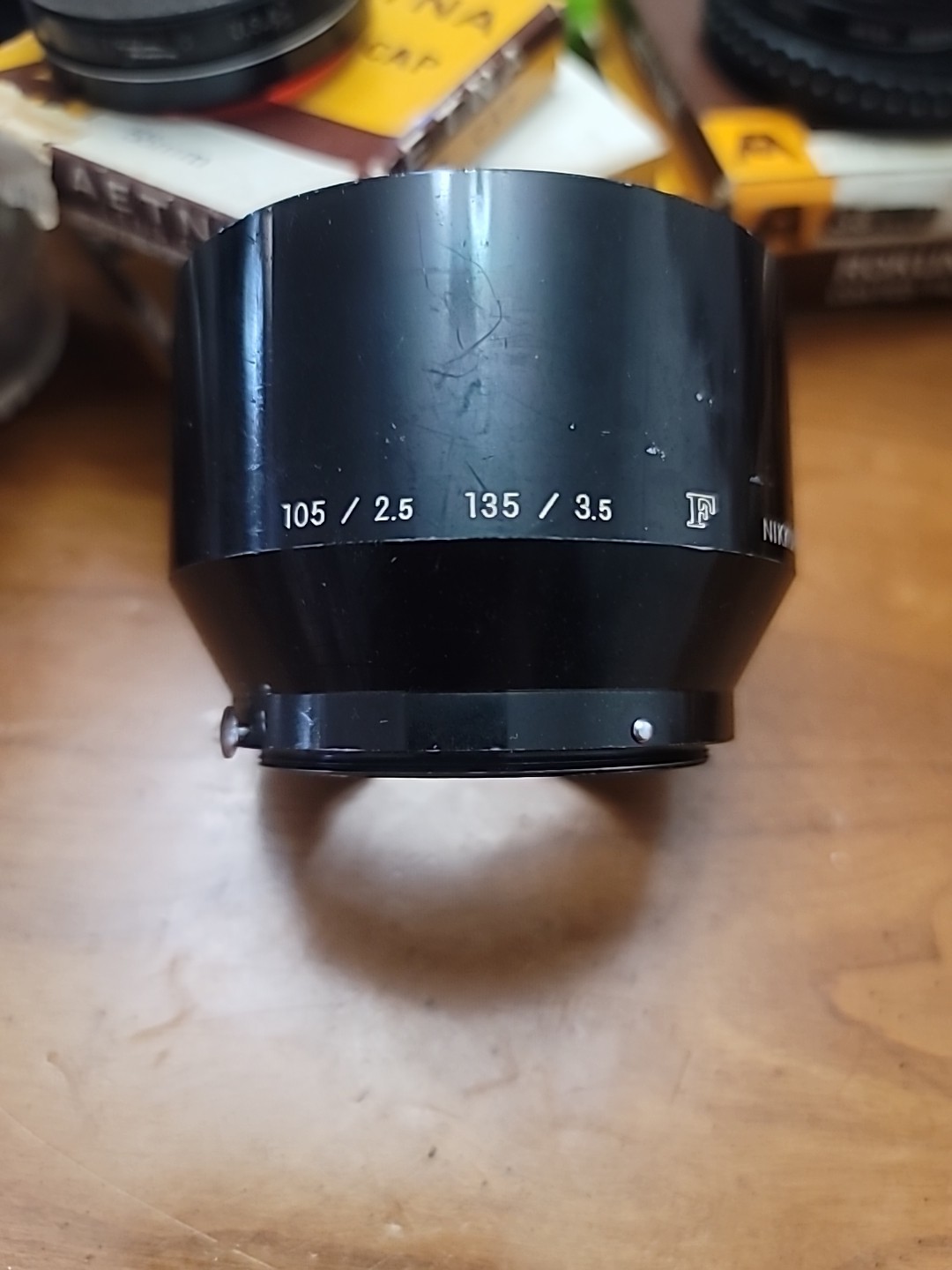 Nikkor 135mm f/3.5 Camera Lens Hood 105/ 2.5. Used
