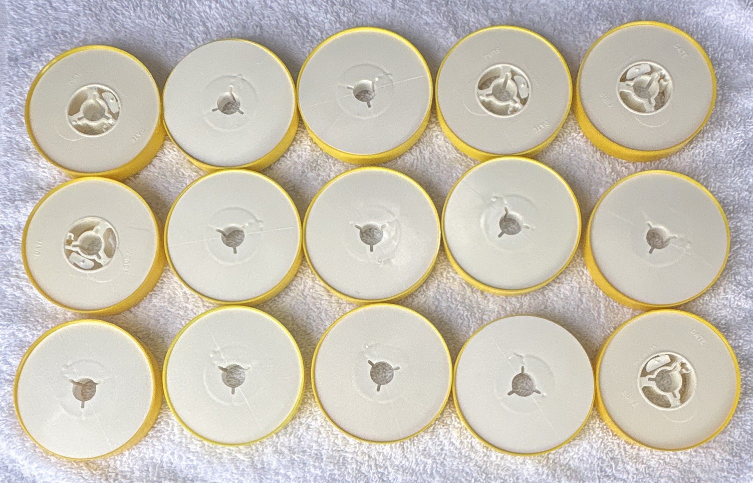 8mm film reels. Lot of 16. Used. Plastic cases For 8 mm reel to reel Movies.