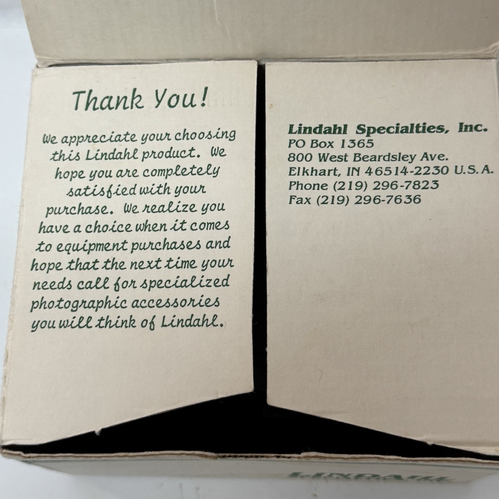 Vintage NIB Lindahl Specialties Bellows Attachment Large Format Camera Lens USA