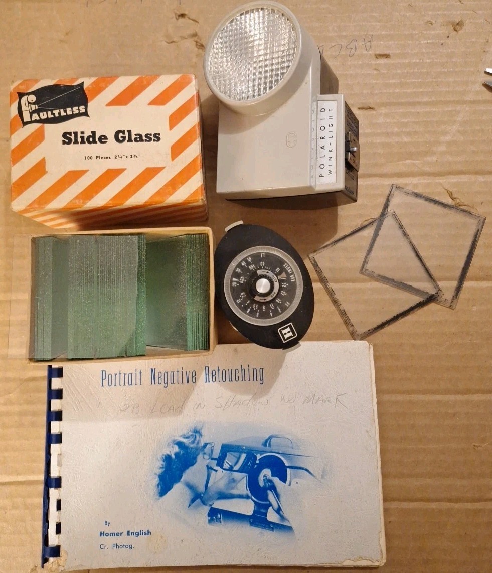 Lot Of Miscellaneous Film Photography Equipment, Portrait Negative Retouching