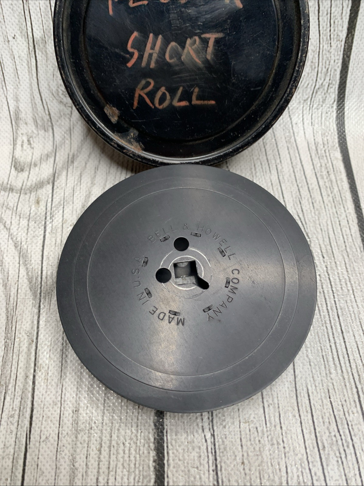 Vintage Bell & Howell Film Spool USA Black W/Case