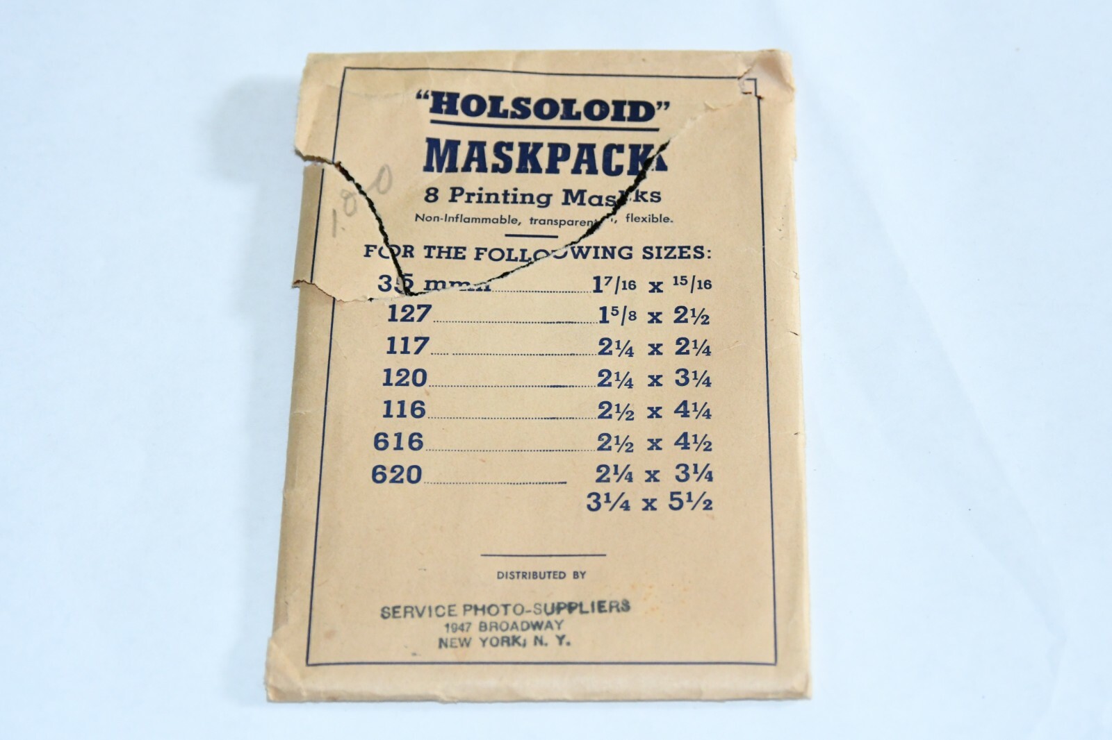 Vtg Holsoloid MaskPack 8 Printing Mask Set 620 616 120 127 117 35mm Celluloid