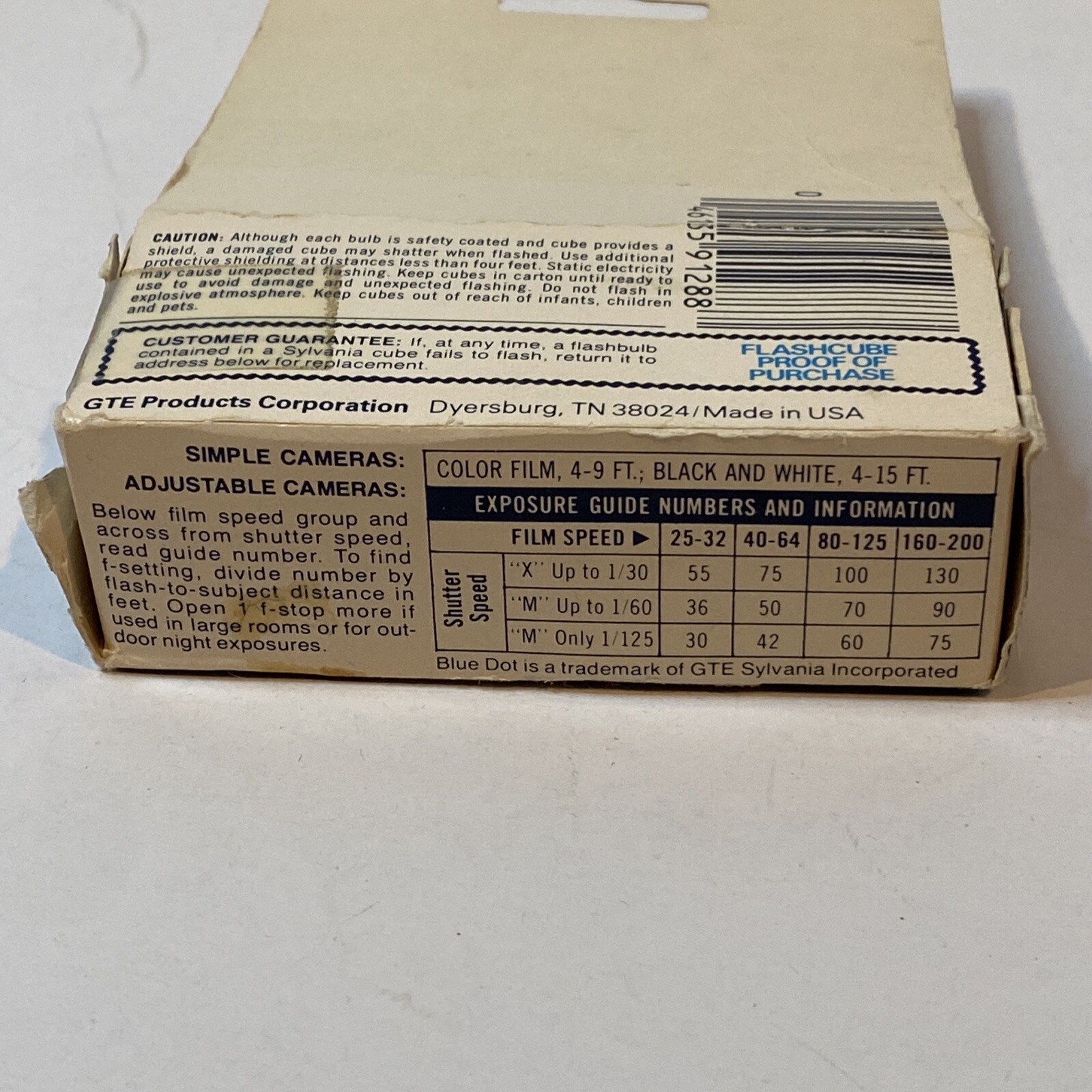 Vintage Sylvania Blue Dot Flash Cubes Pack of 3 Tubes 12 Flashes Sealed