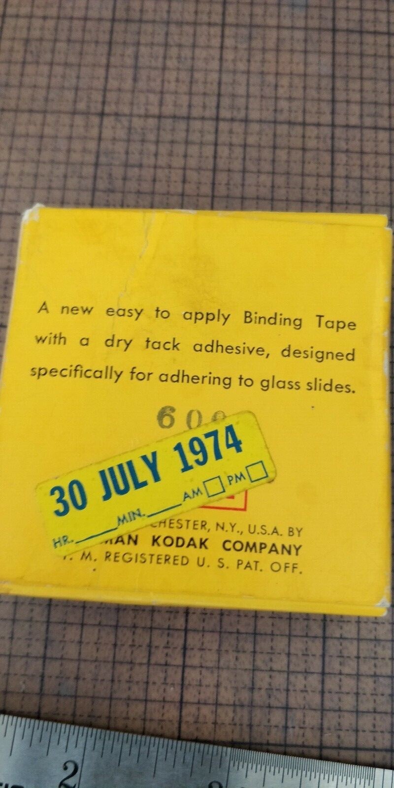 Vintage – Kodak NOS 10yd 3/8″ Wide Yellow Binding Tape – From 1974