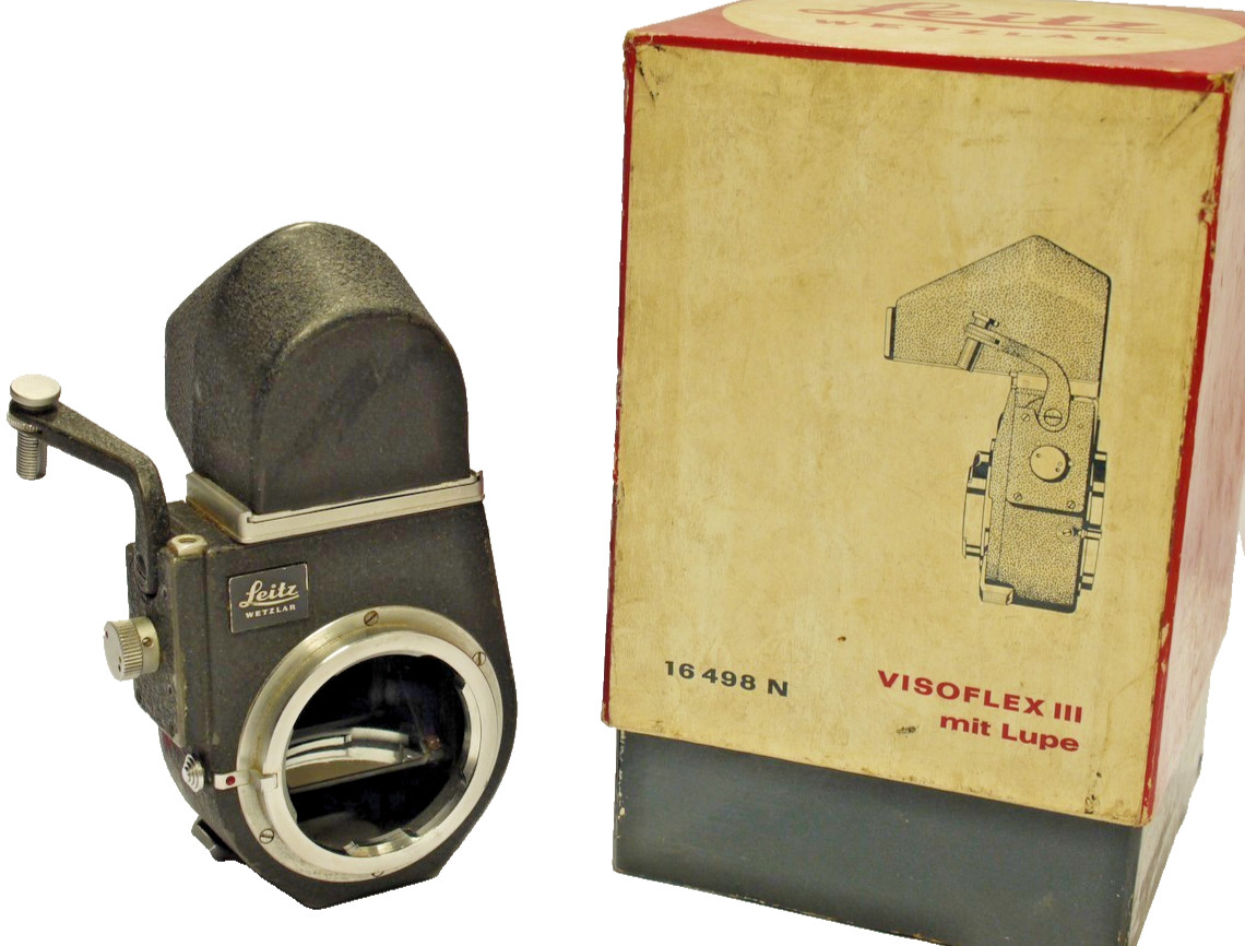Leitz Visoflex III housing M mounts, removable Right Angle Eye-Level finder. Box