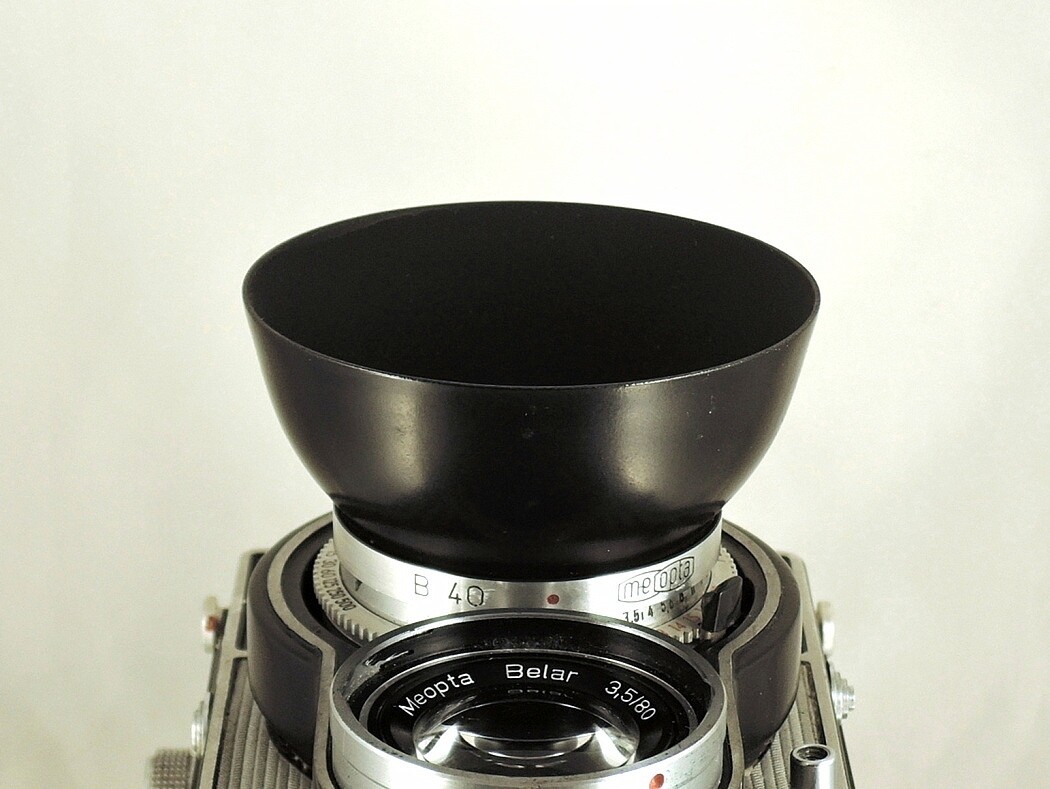 Shade hood Flexaret Meopta round bayonet B40 metal + Genuine box MINT