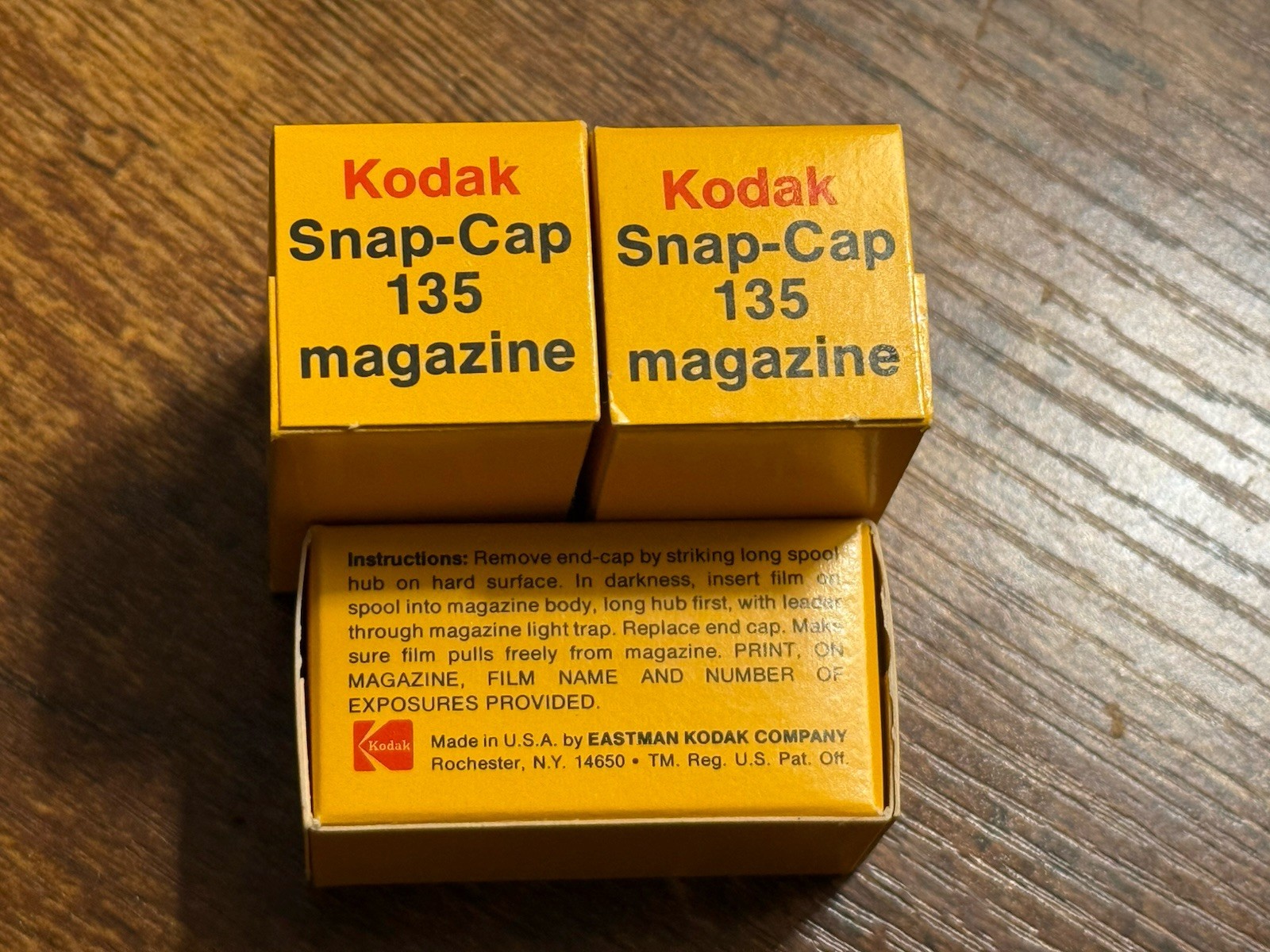 Lot of 3 Kodak Snap-Cap 135 Film Magazine New Old Stock SEALED
