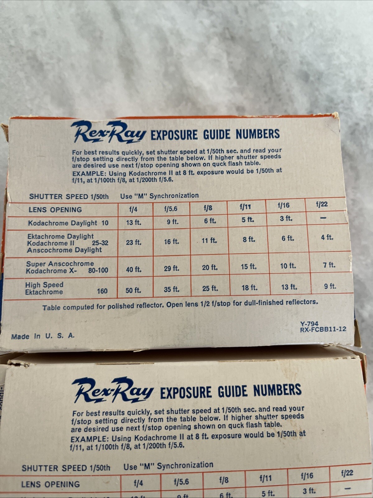 Rex-Ray No. 5B Flash Bulbs NEW Old Stock – Two Boxes of 6 Bulbs (12 Bulbs Total)
