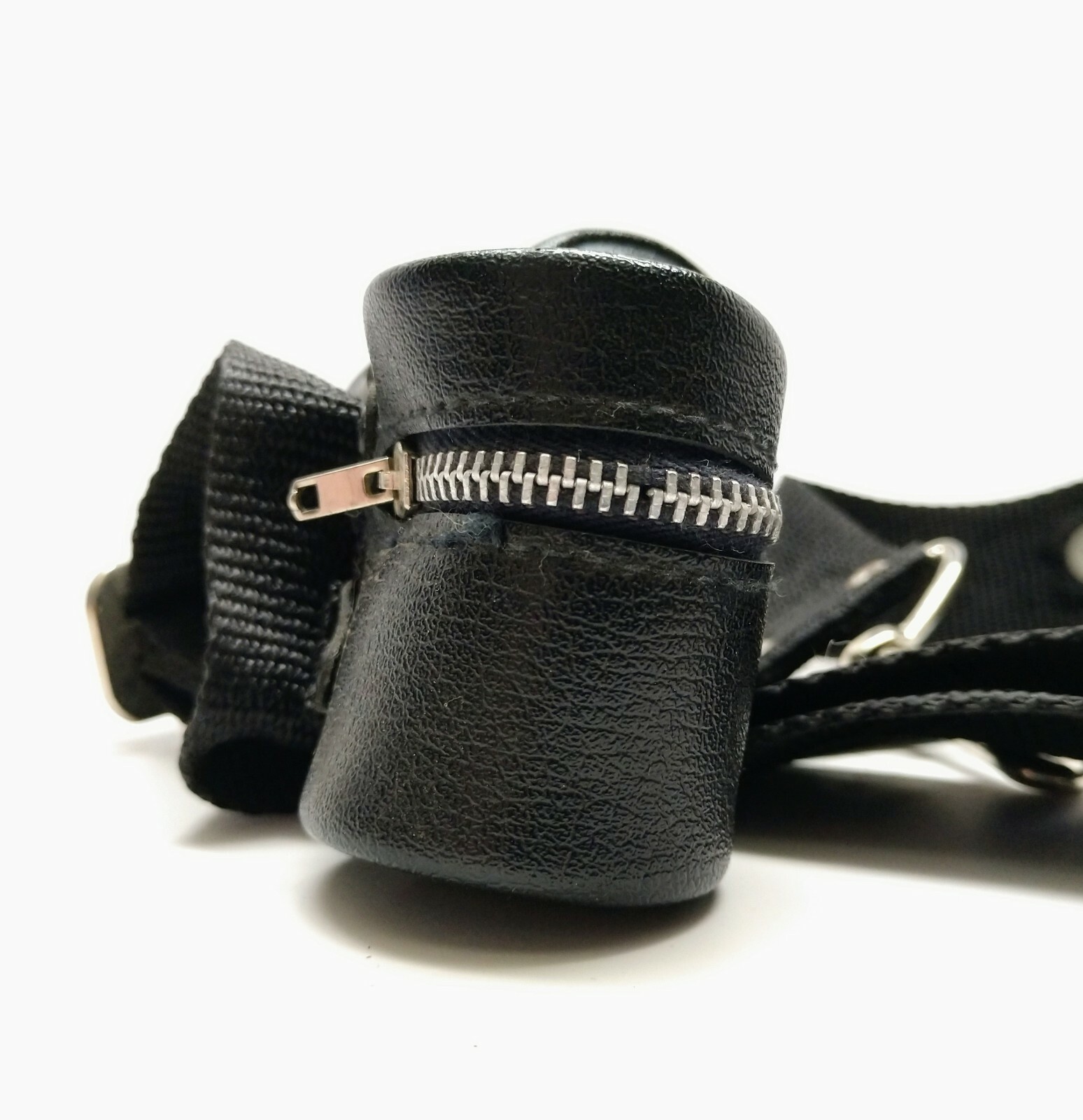 Set of Soligor Vintage 35mm Faux Leather Film Cases Black Zipper w/ Strap