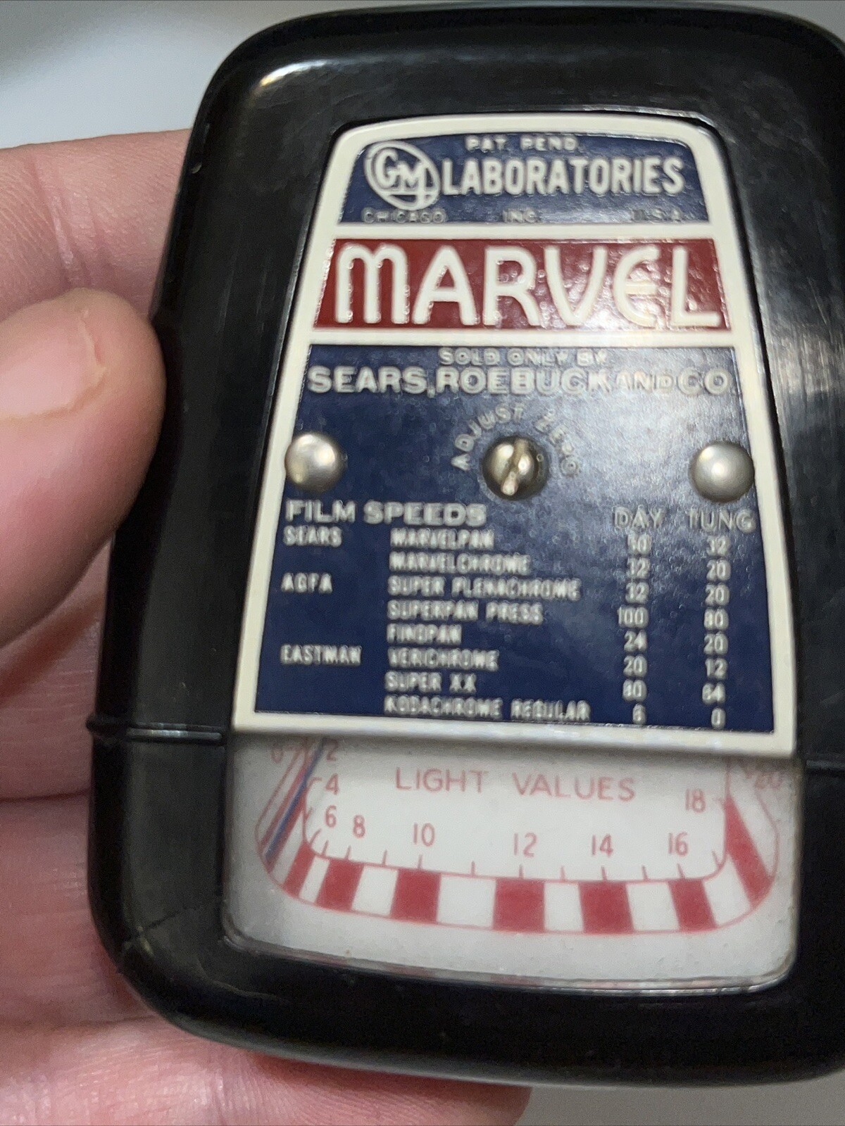 Vintage GM Laboratories MARVEL EXPOSURE METER Sears, Roebuck And Co.