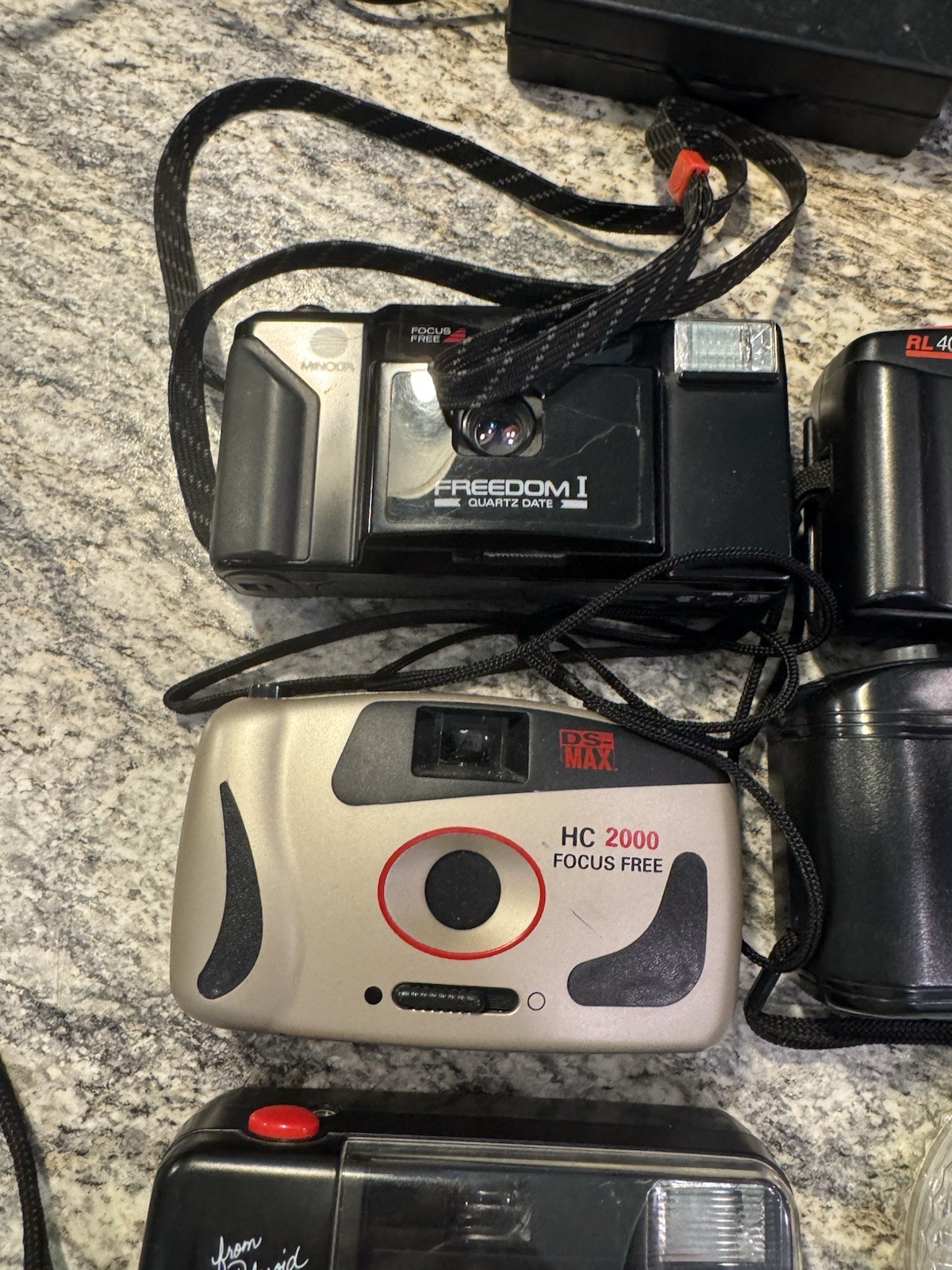 Untested Camera Lot Petri 35E Vivitar Samsung Canon Flash Cases 7 Cameras