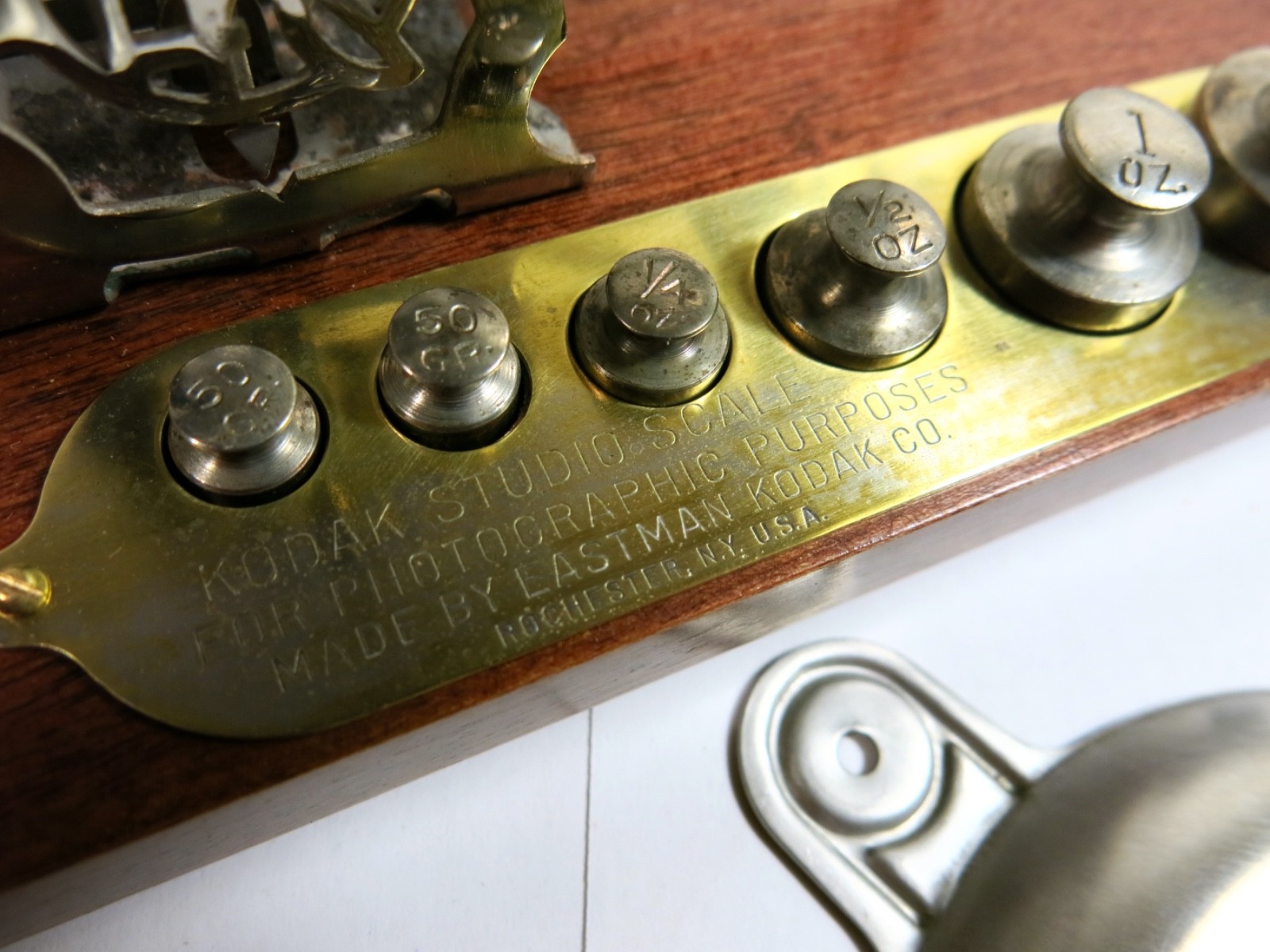 Antique Kodak Studio Scale with Weights & Box — Refinished Base plus New Feet