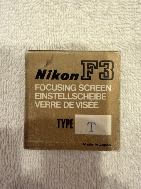 VINTAGE NIKON F3 TYPE T FOCUSING SCREEN ORIGINAL MADE IN JAPAN W/ BOX