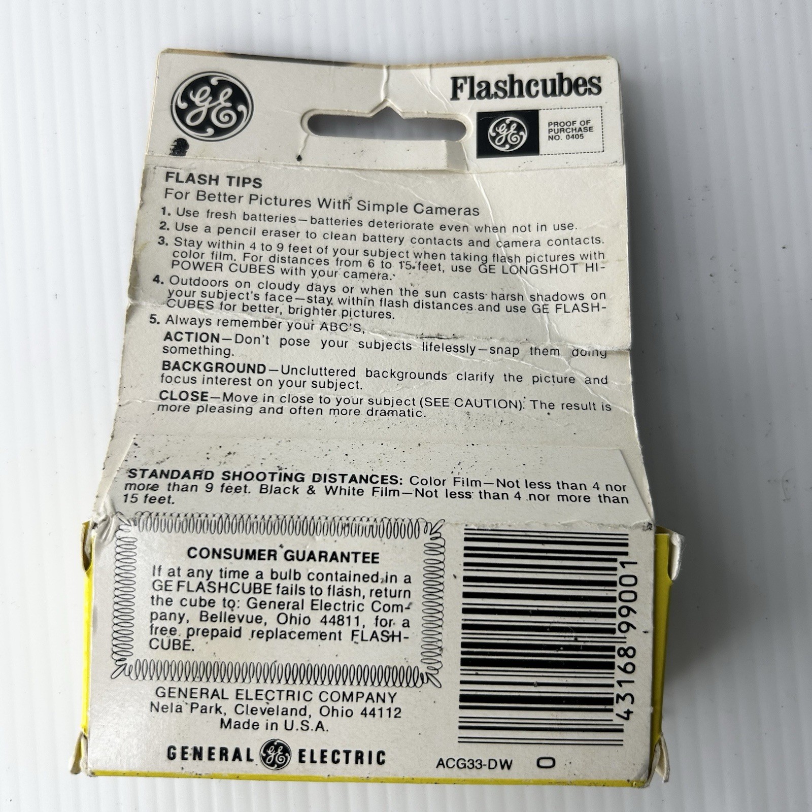 Vintage GE Flashcubes – Set Of 3 Cubes in Original Box! Sealed New Old Stock