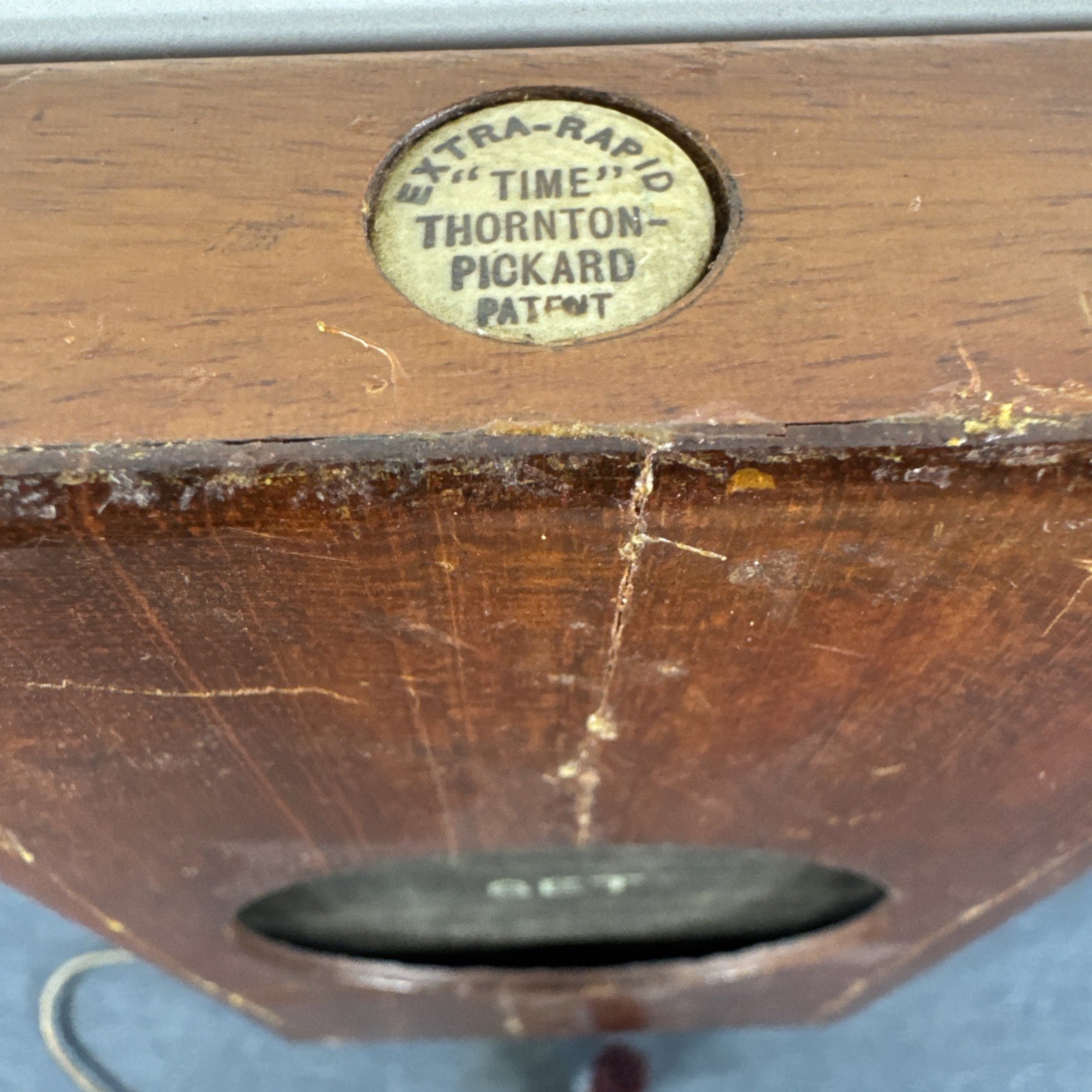 Rare 2.75in Thornton Pickard Extra Rapid Time Shutter Wood Brass For Barrel Lens