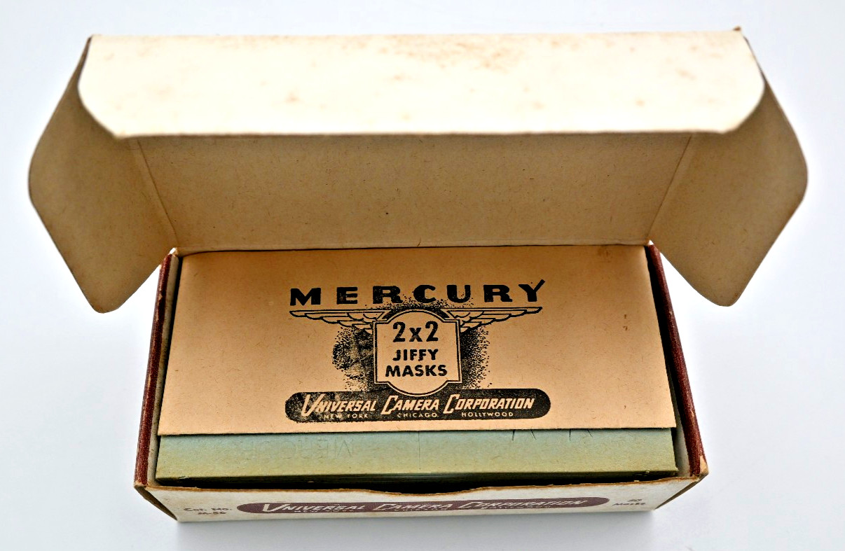Vintage Mercury 2×2 Jiffy Masks (Universal Camera Corporation)