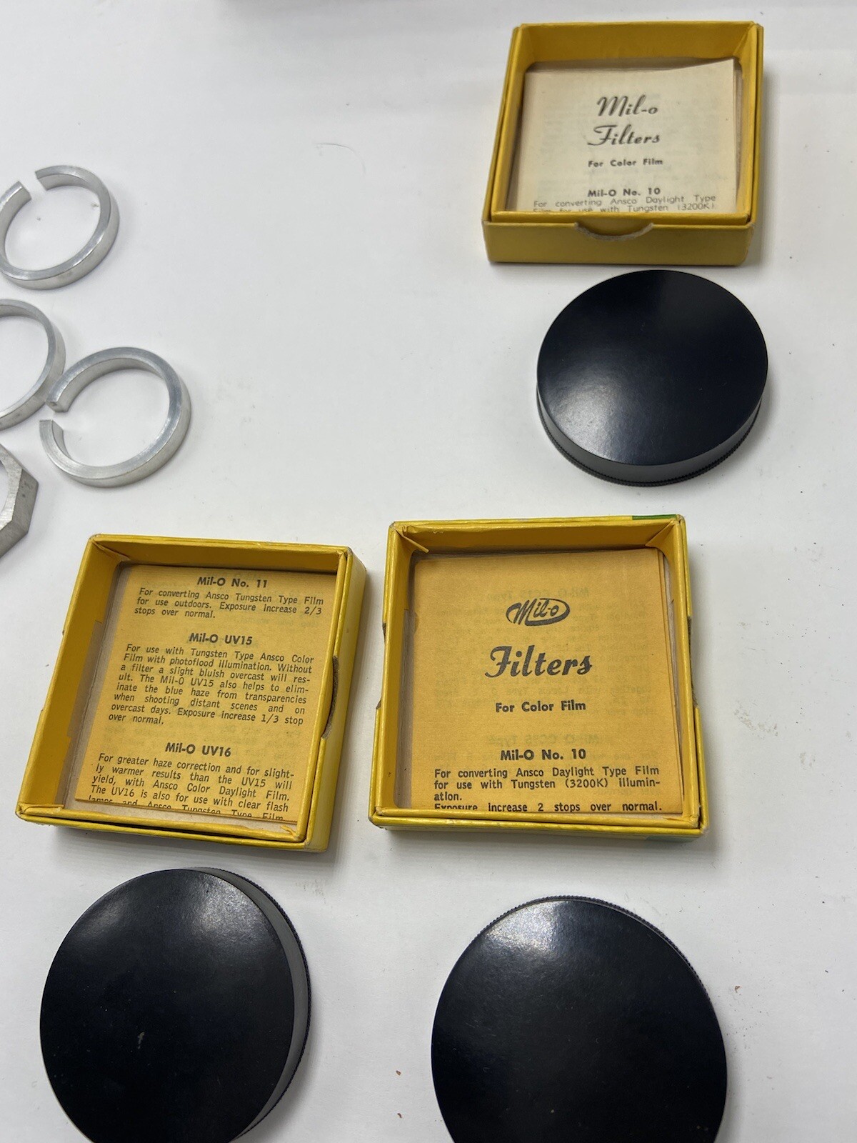 Lot Vintage Antique Camera Accessories Milo Filters Clamps Case No Camera