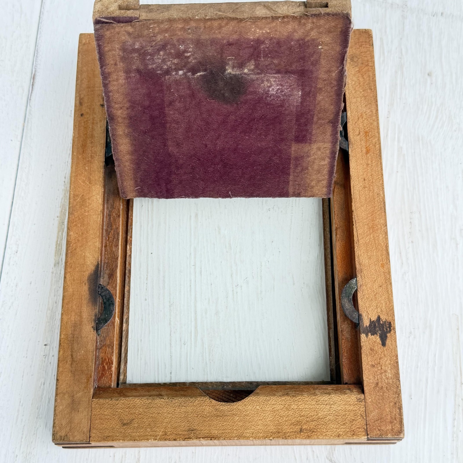 Antique Vintage Century Contact Printing Frame Darkroom Wooden Ground Glass USA