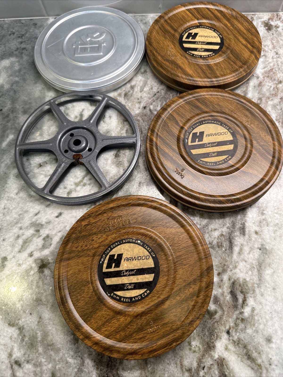 Vintage Kmart Focal 6 Reel 8mm Storage Case w/ 4 Cans & 1 Reel, PO~VG+ Condition