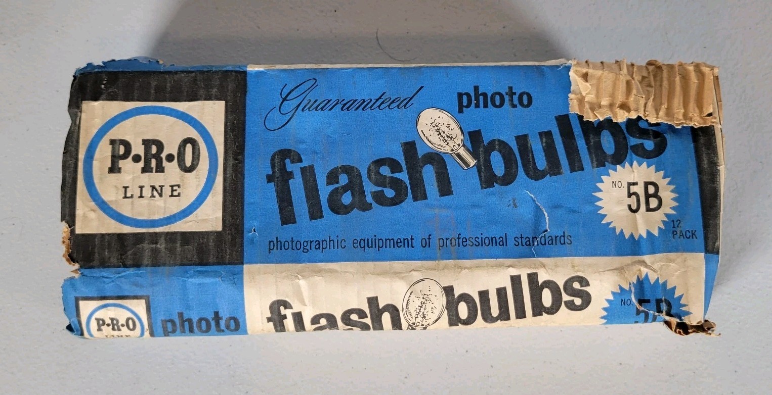 Lot of 3 Boxes Vintage P•R•O PRO Line No. 5B Photo Flashbulbs Blue