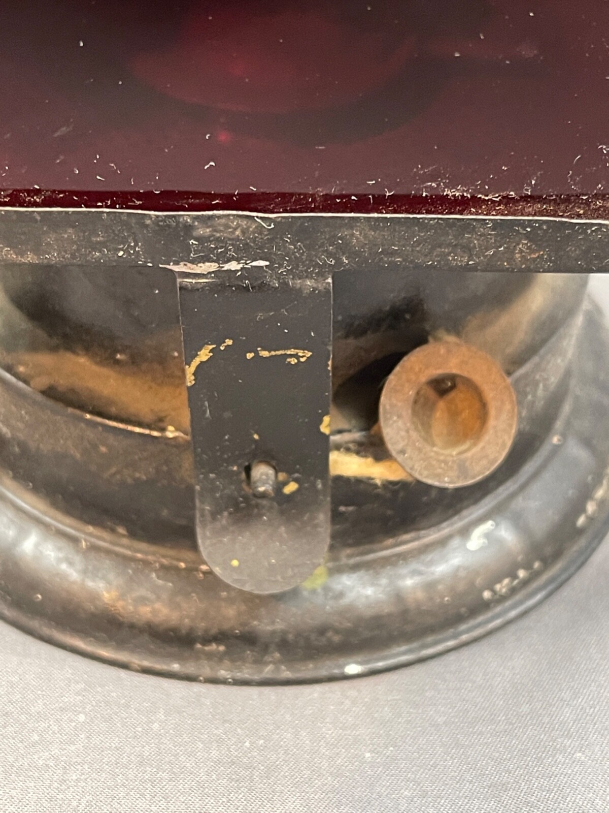 Antique Unique Lantern Oil Red Glass Darkroom Very Complete Nice 2795