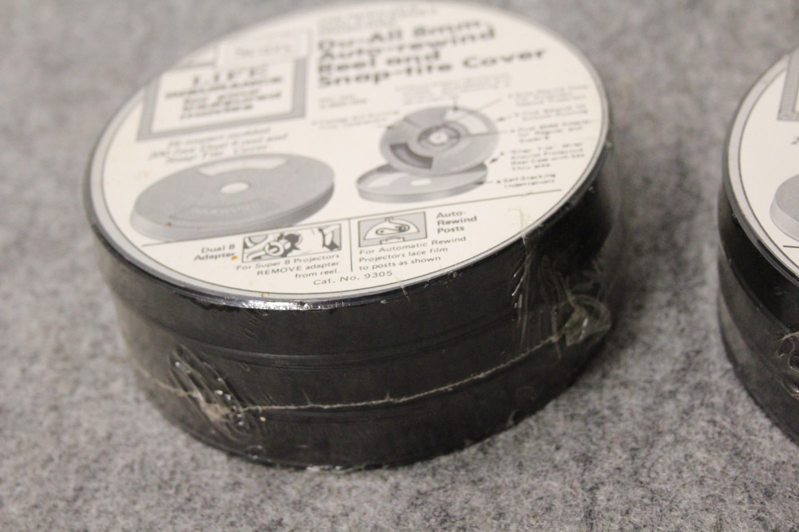 Vintage 6-pack 8mm take up reel film can Sears Roebuck Co 200ft 8mm or Super 8